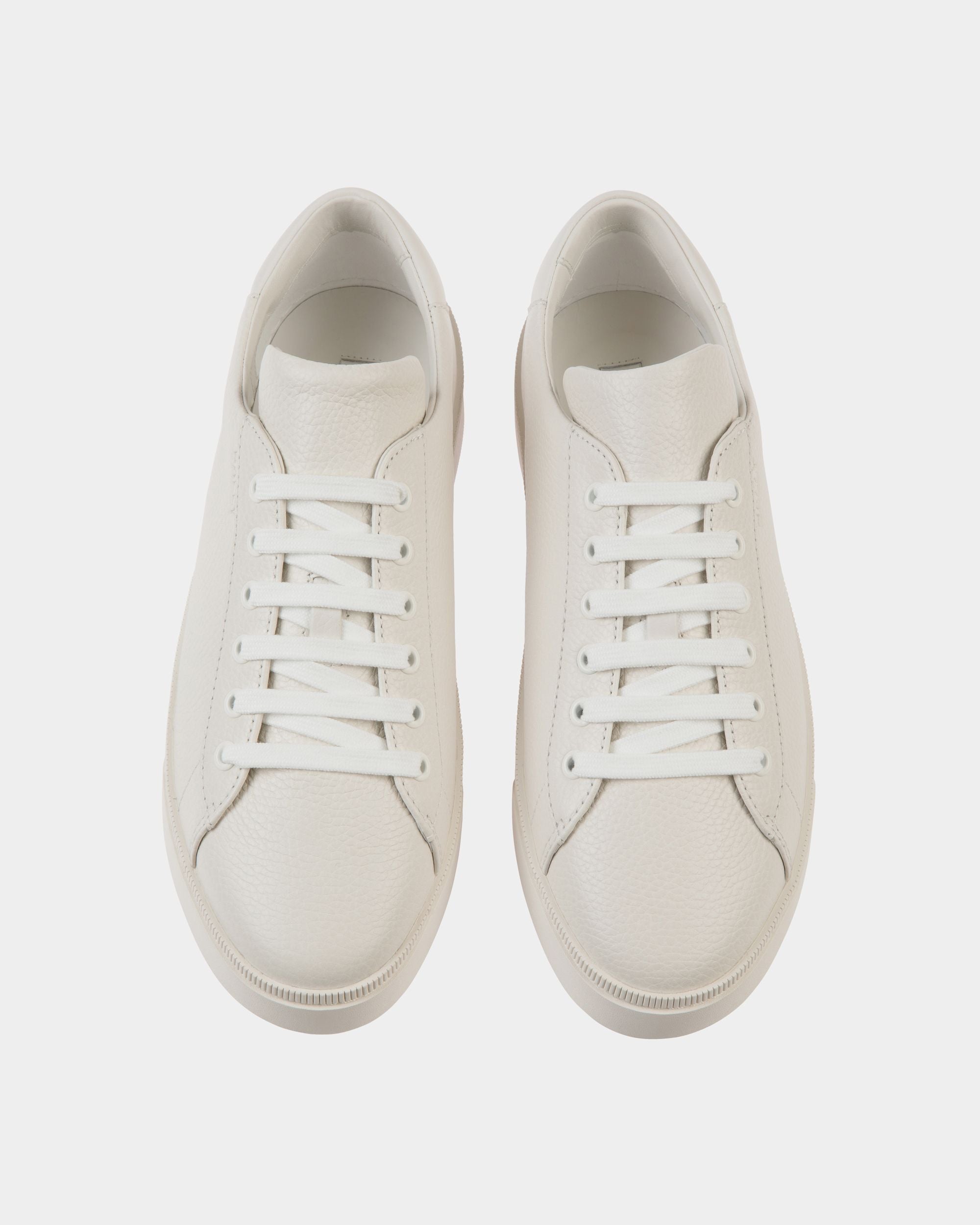 Bally Global - Raise Sneaker In White Grained Leather - Blanc