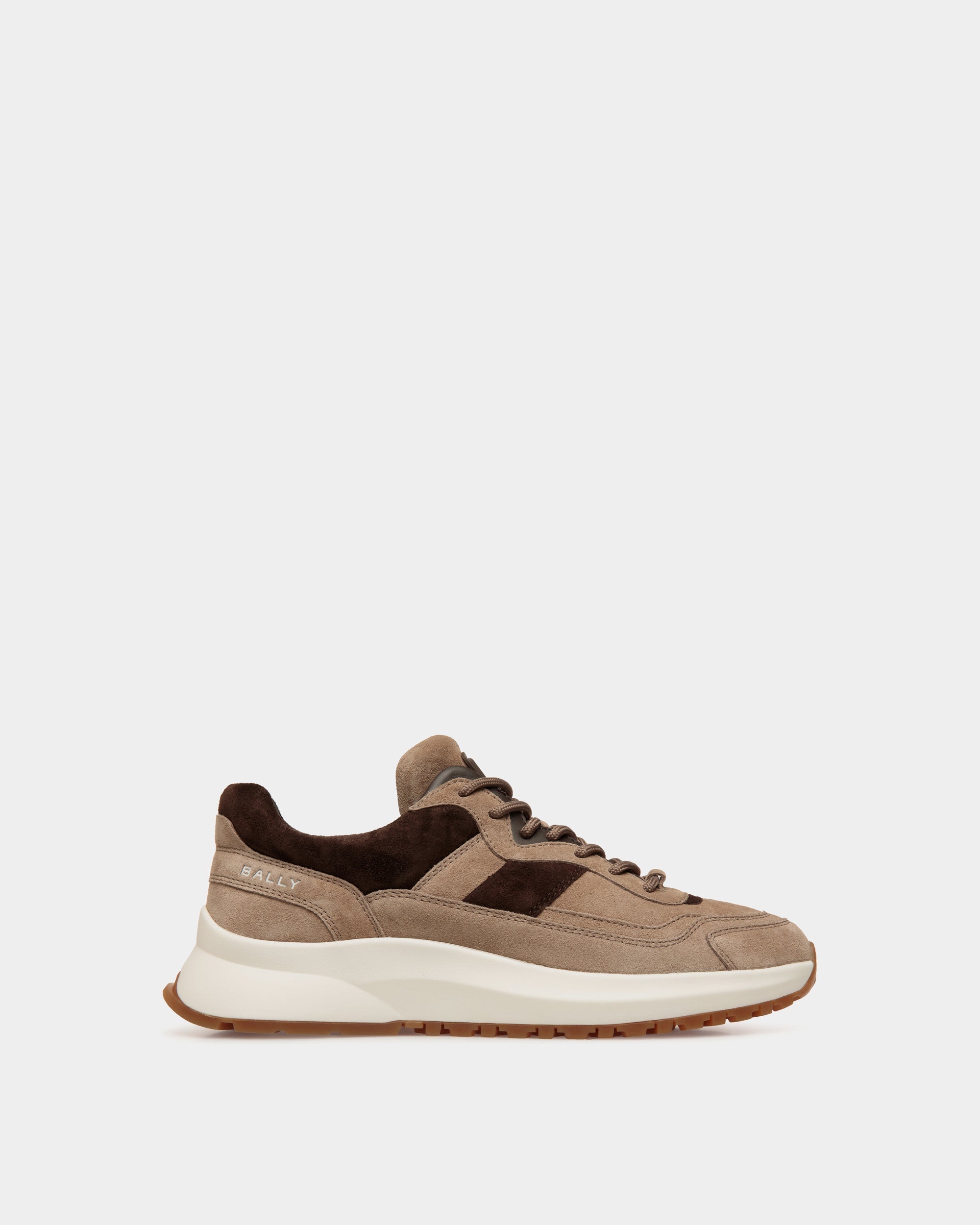 Bally Global - Outline Sneaker in Taupe and Ebano Suede - Brown