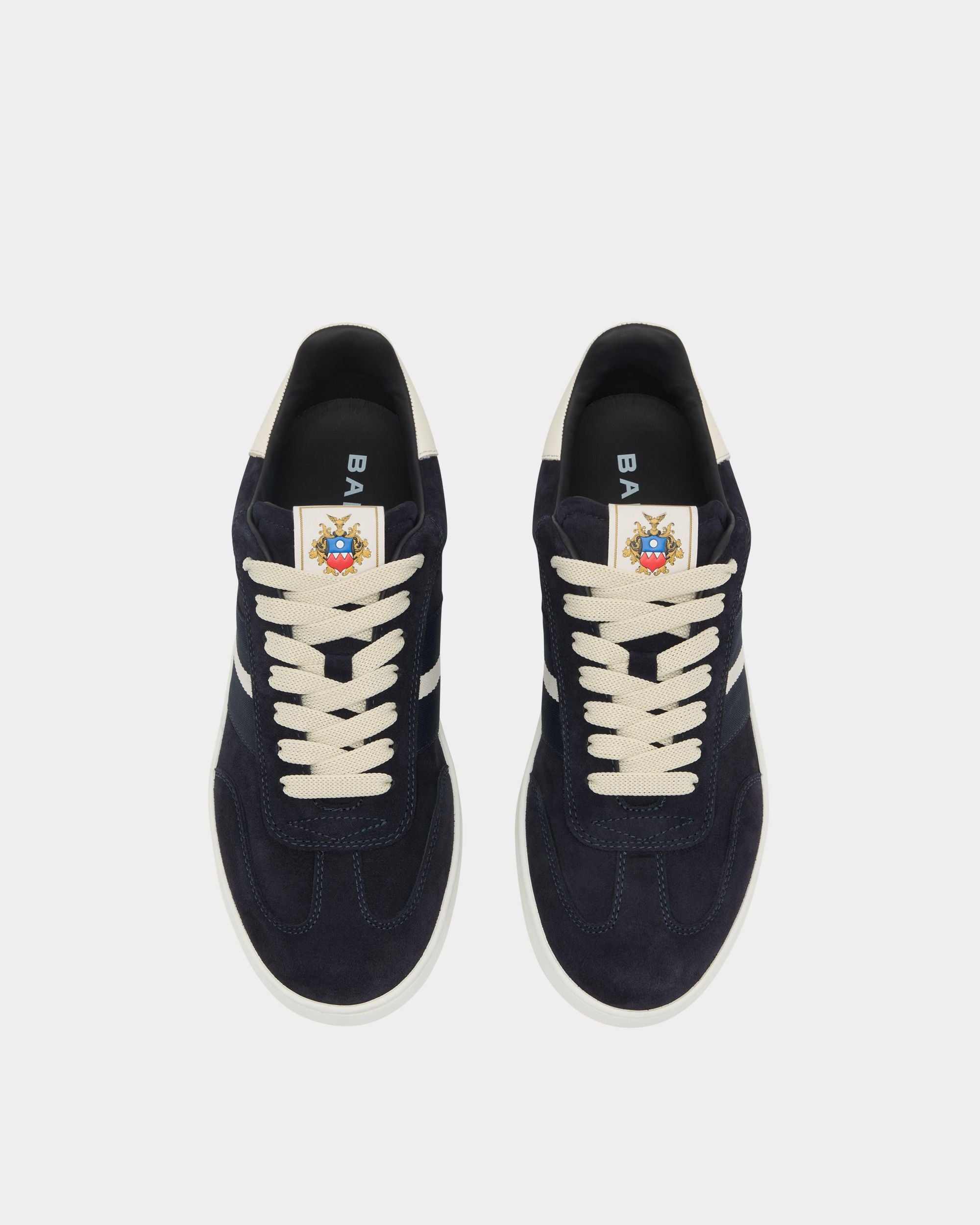 Bally Global - Zapatilla Retro Crest De Ante Navy Blue - Verde