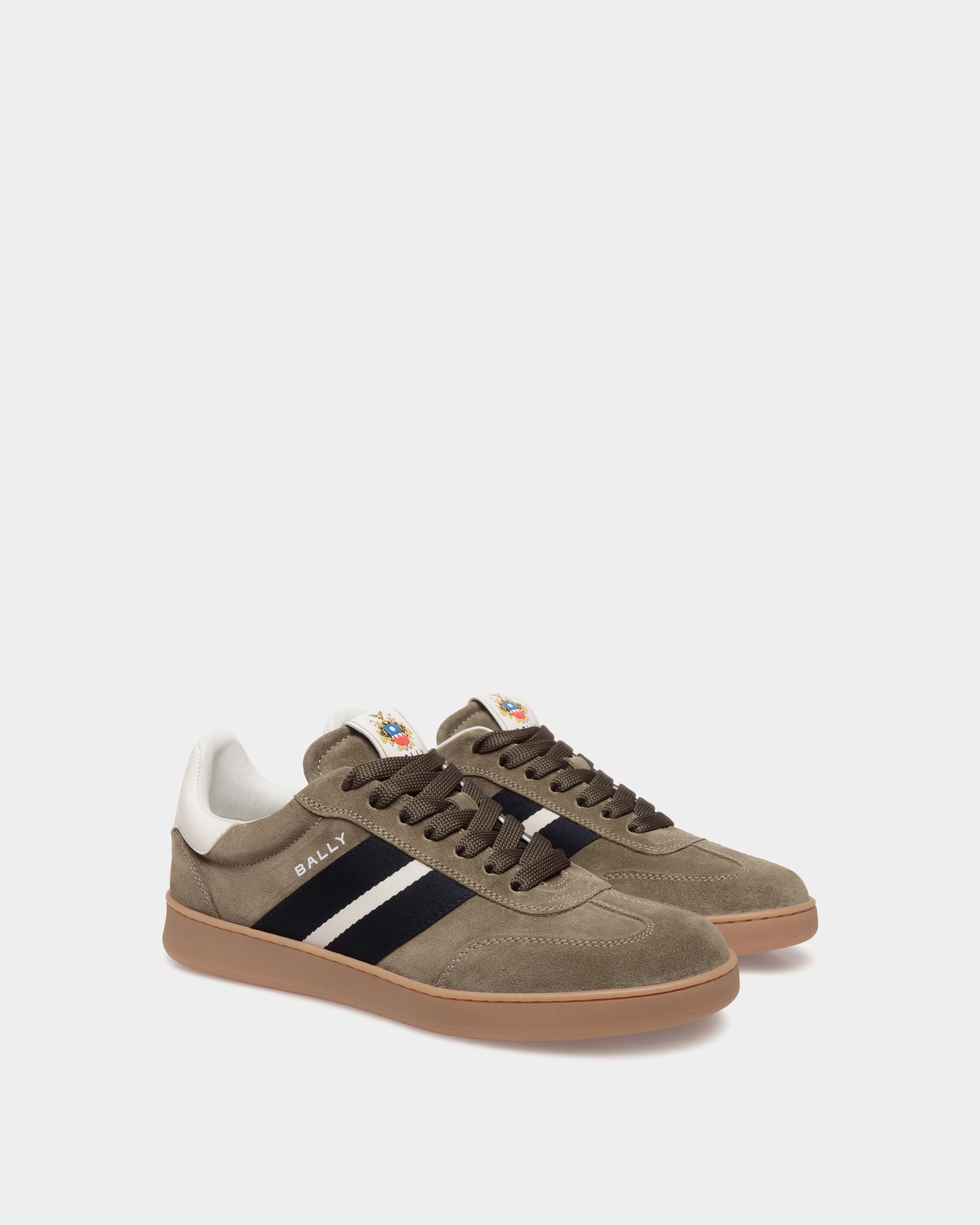 Bally Global - Retro Crest Sneaker in Green Suede - Green