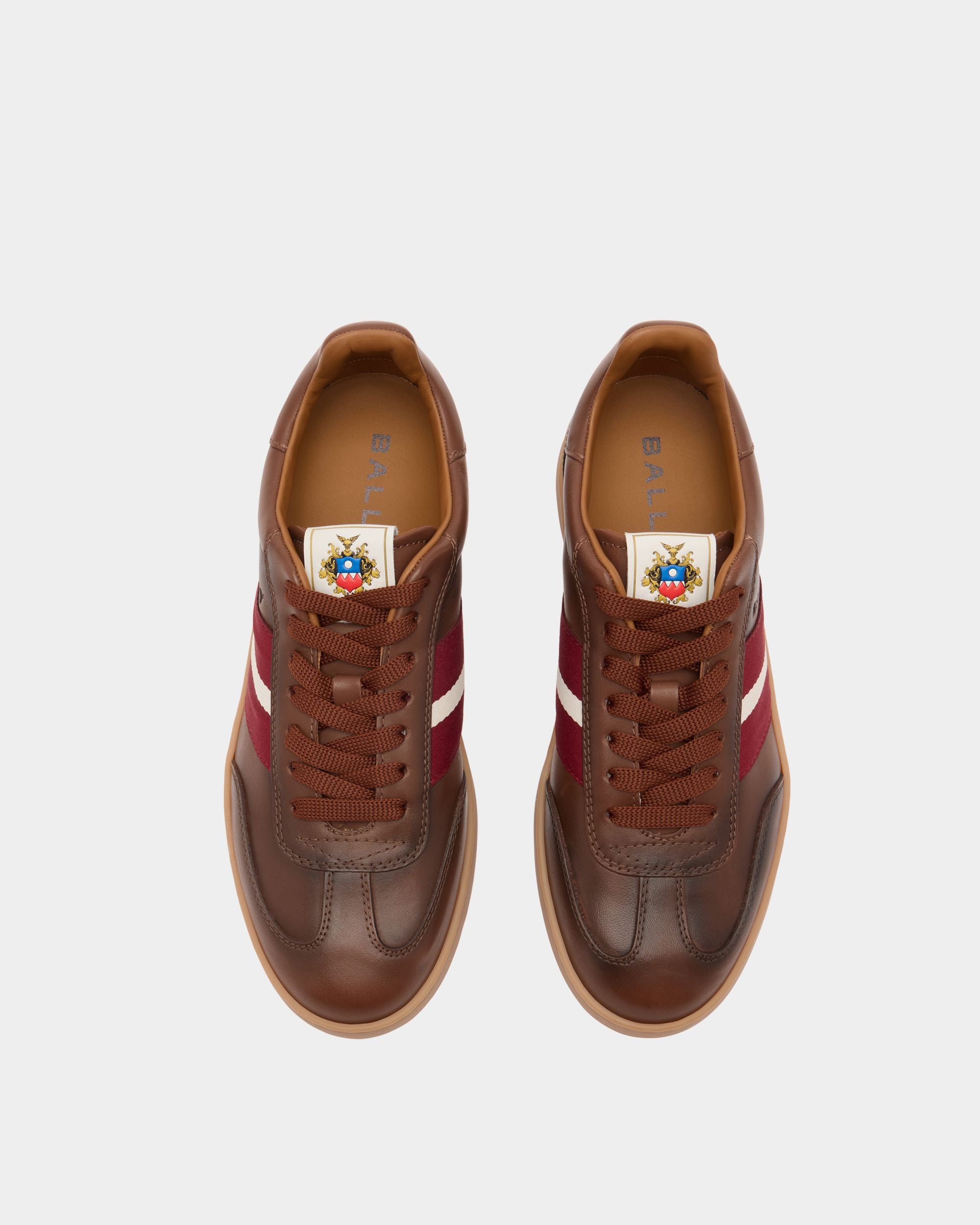 Bally Global - Zapatilla Retro Crest De Piel Marrón - Marrón