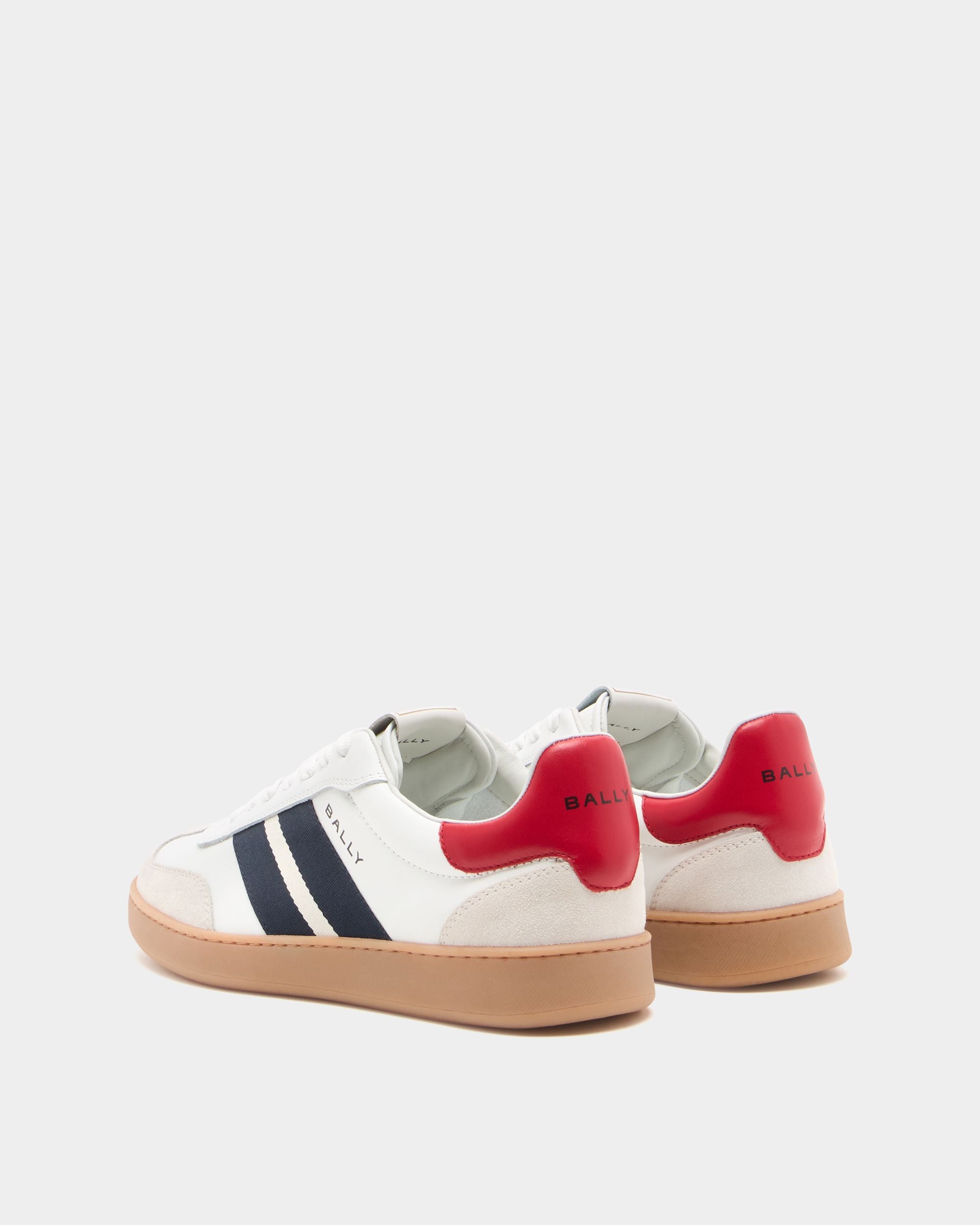 Bally Global - Zapatilla Retro Crest De Piel Blanca - Blanco