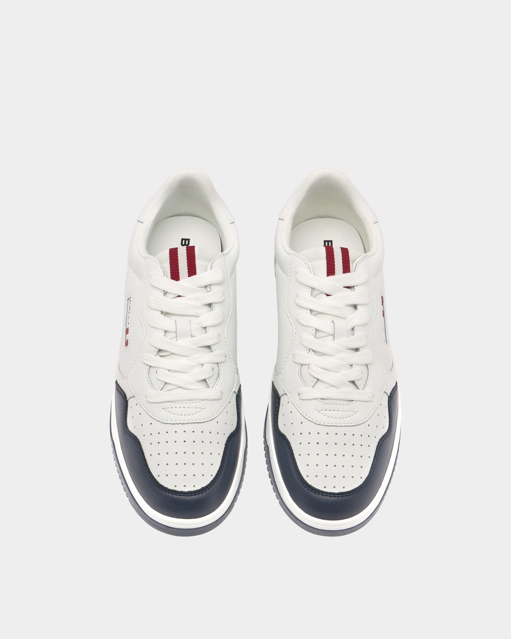 Bally Global - Jasper Sneaker in White and Blue Leather - Blue