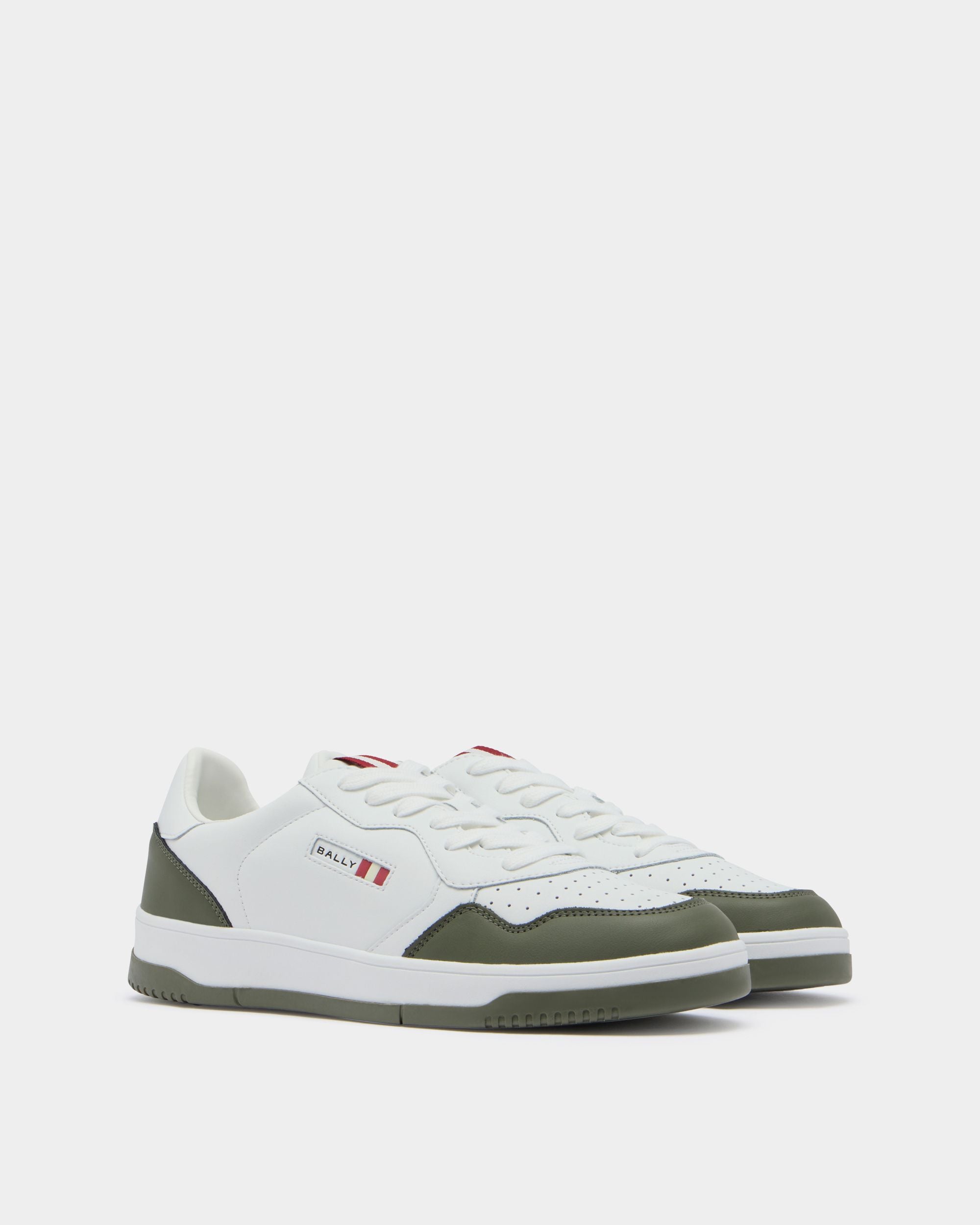 Bally Global - Jasper Sneaker in White and Green Leather - Green