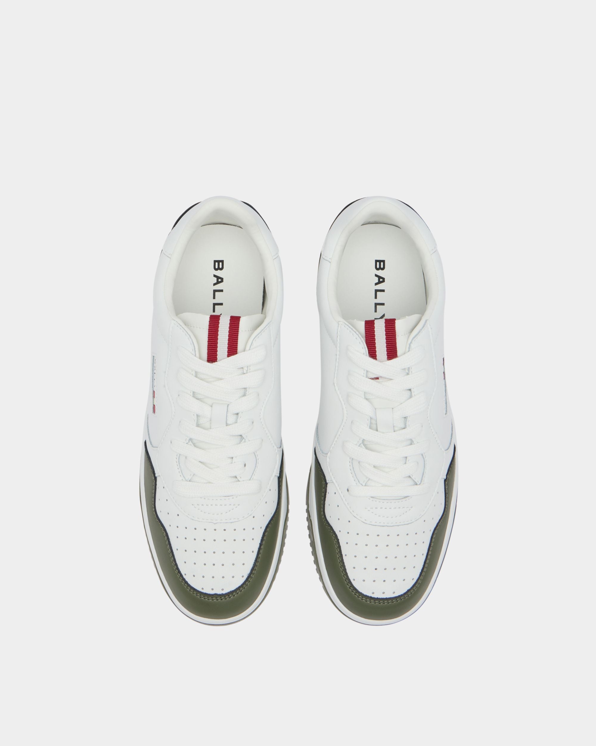 Bally Global - Jasper Sneaker in White and Green Leather - Green