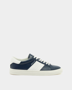 Hedon Sneaker in Blue and White Leather