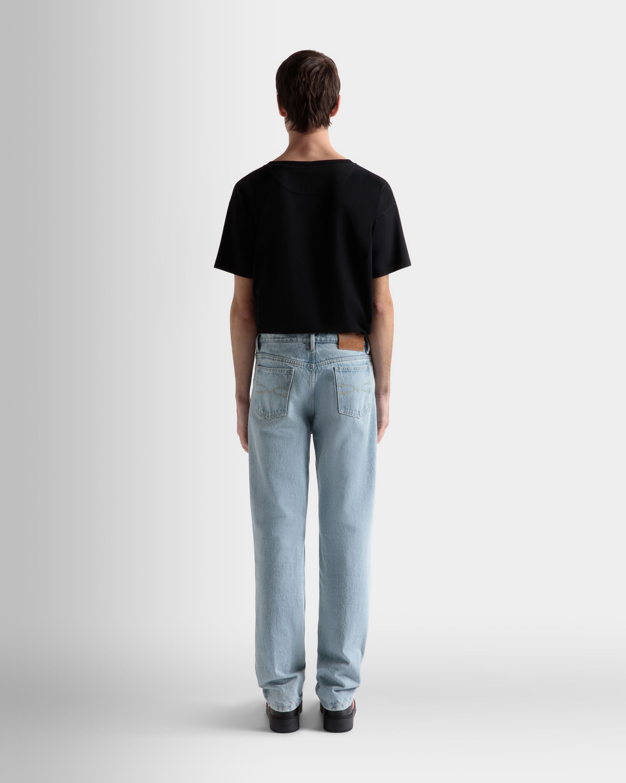 Bally Global - Pantalones Vaqueros De Algodón En Añil Claro - Azul