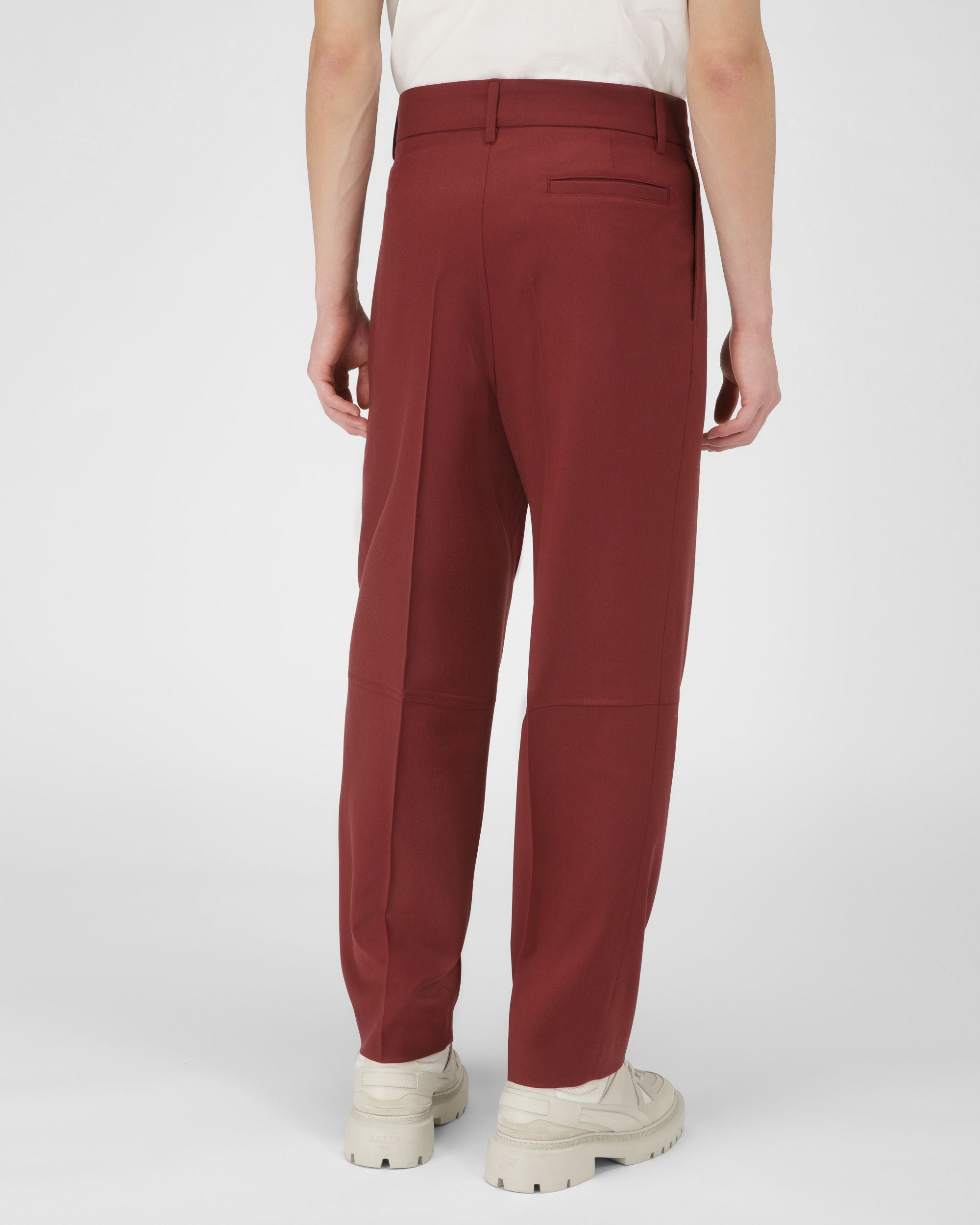Bally Global - Wool Trousers In Heritage Red - Rojo
