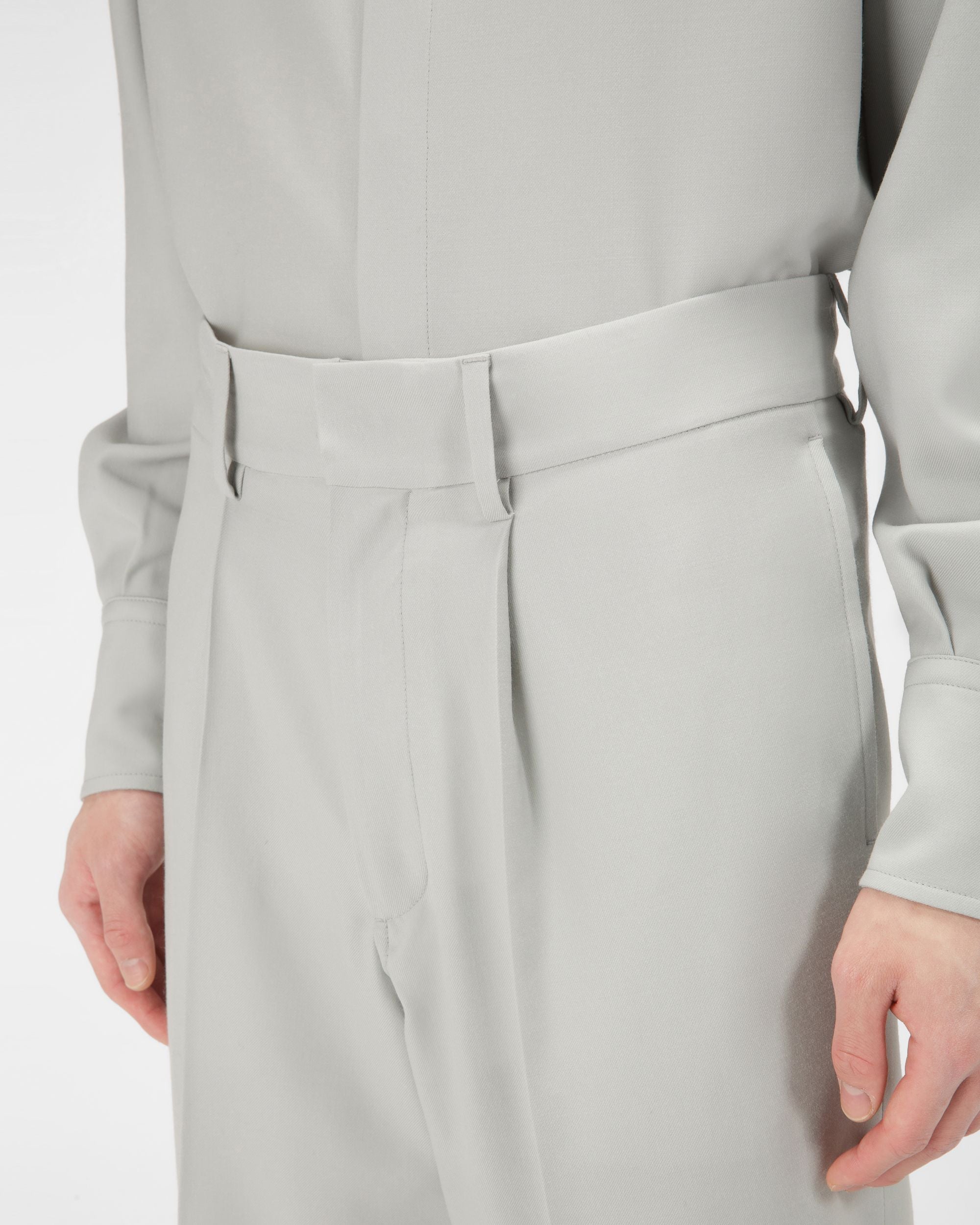 Bally Global - Wool Trousers In Light Blue - Blue
