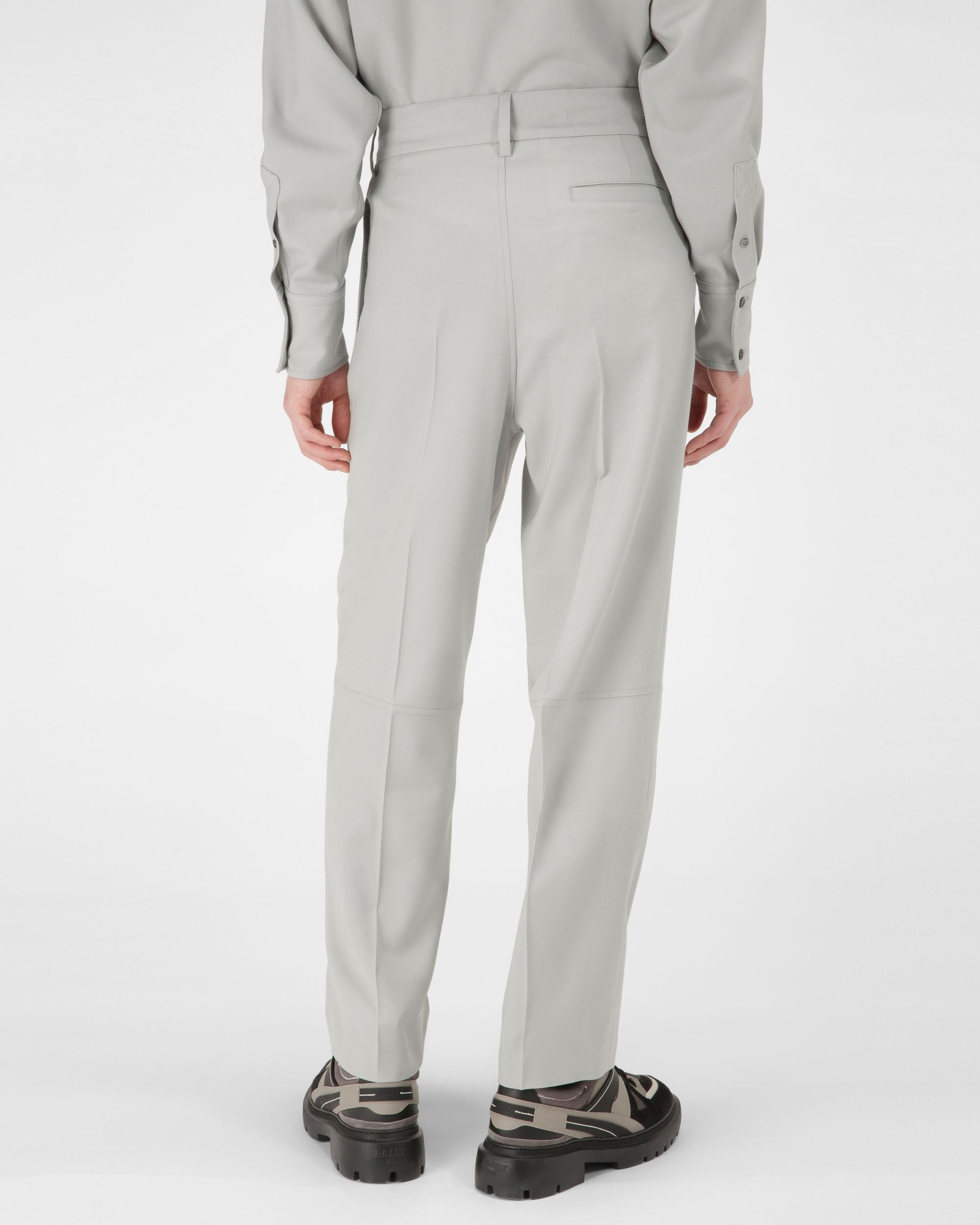 Bally Global - Wool Trousers In Light Blue - Blue