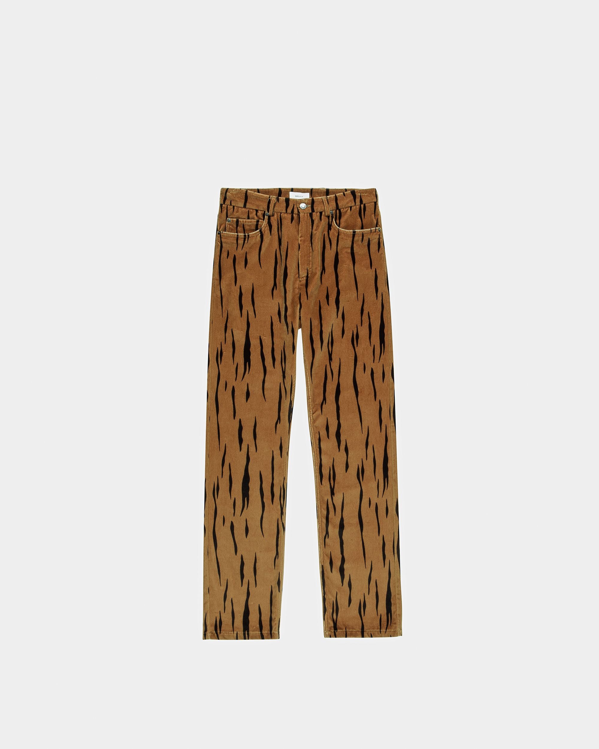 Bally Global - Tiger Printed Pants In Black And Desert Velvet - Multicolor