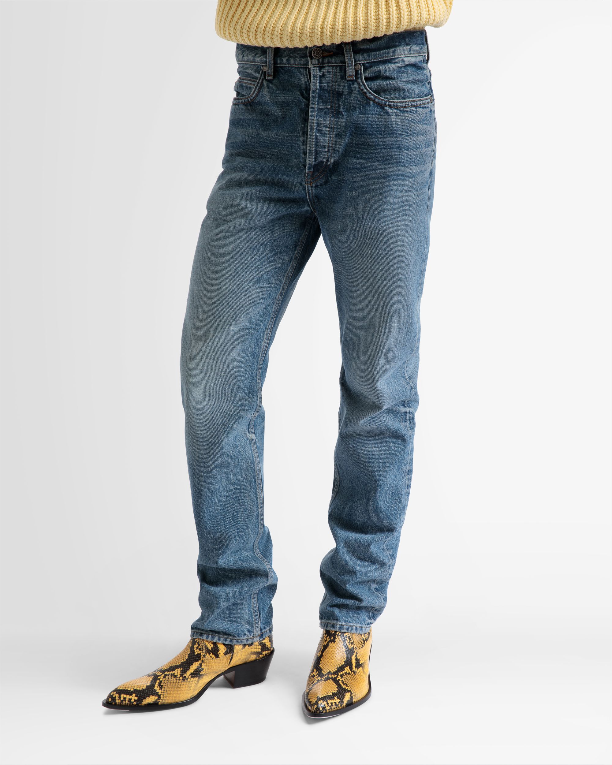 Bally Global - Pantalon Droit En Denim Bleu - Bleu