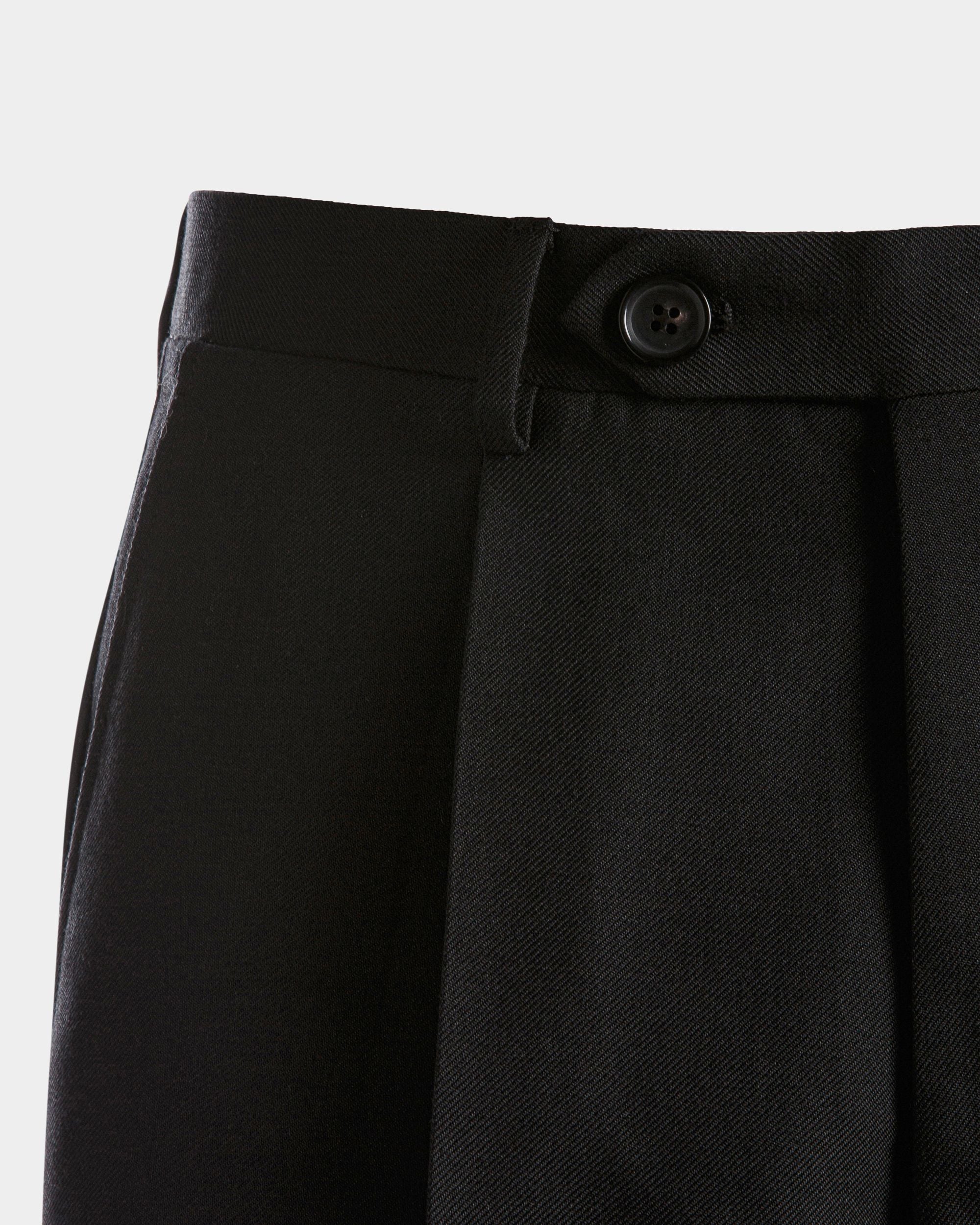 Bally Global - Pantalon En Tissu De Laine Mélangée Noire - Noir