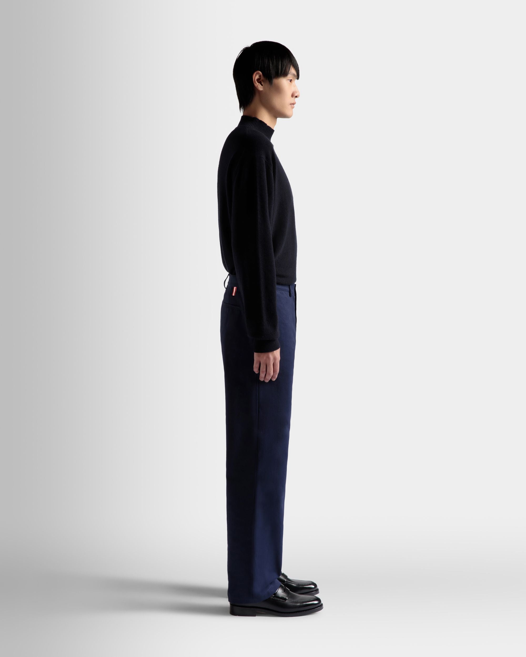Bally Global - Pantalon En Coton Bleu Foncé - Bleu
