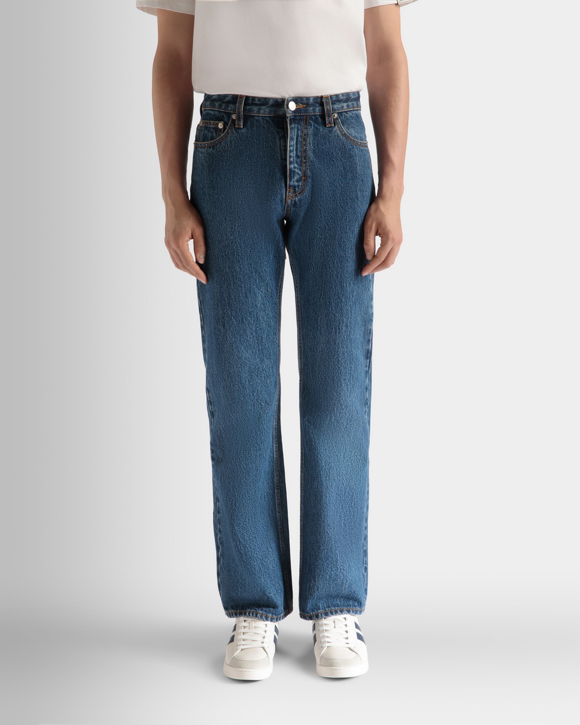 Bally Global - Pantalon En Denim De Coton Medium Blue - Bleu