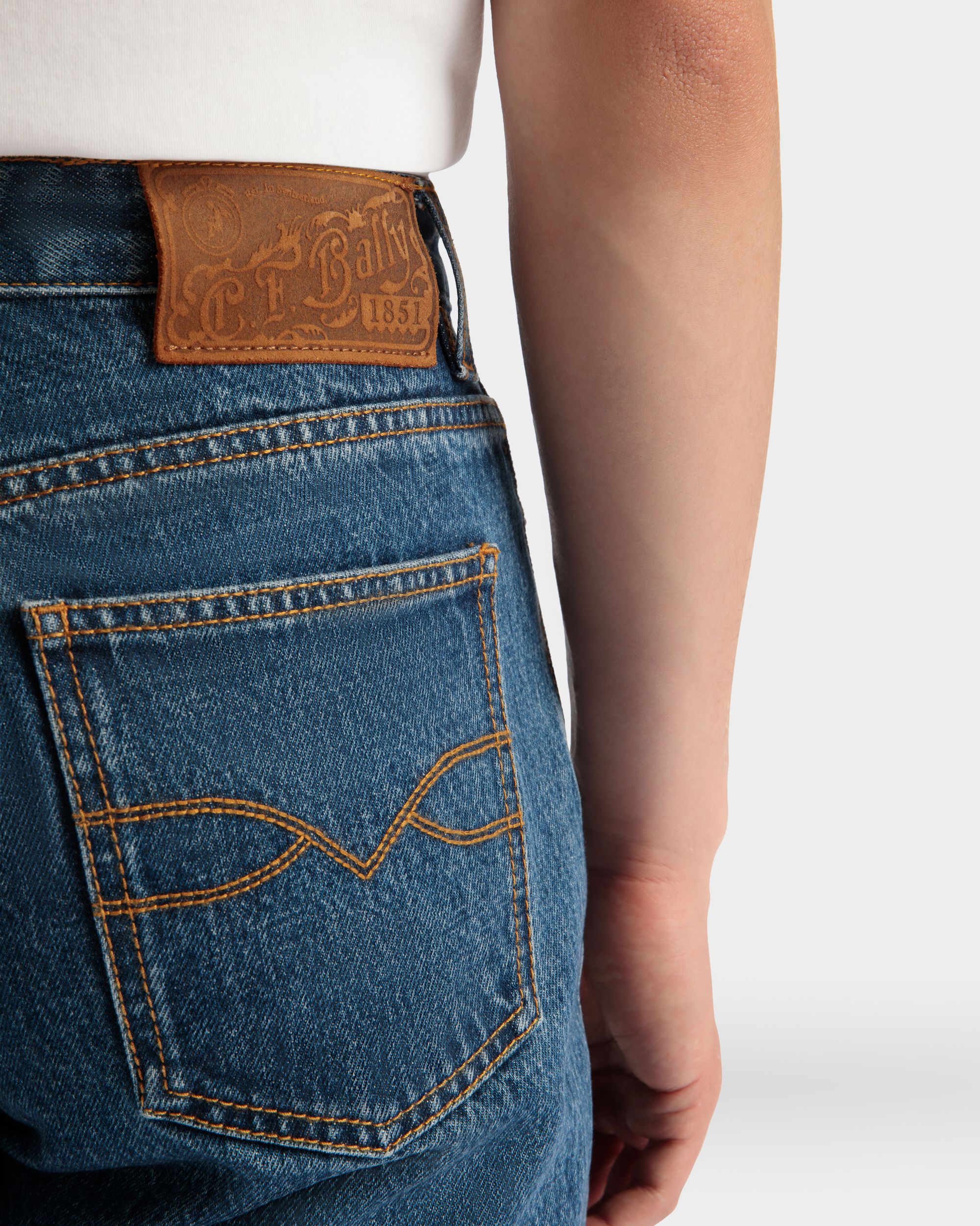 Bally Global - Pantalon En Denim De Coton Medium Blue - Bleu