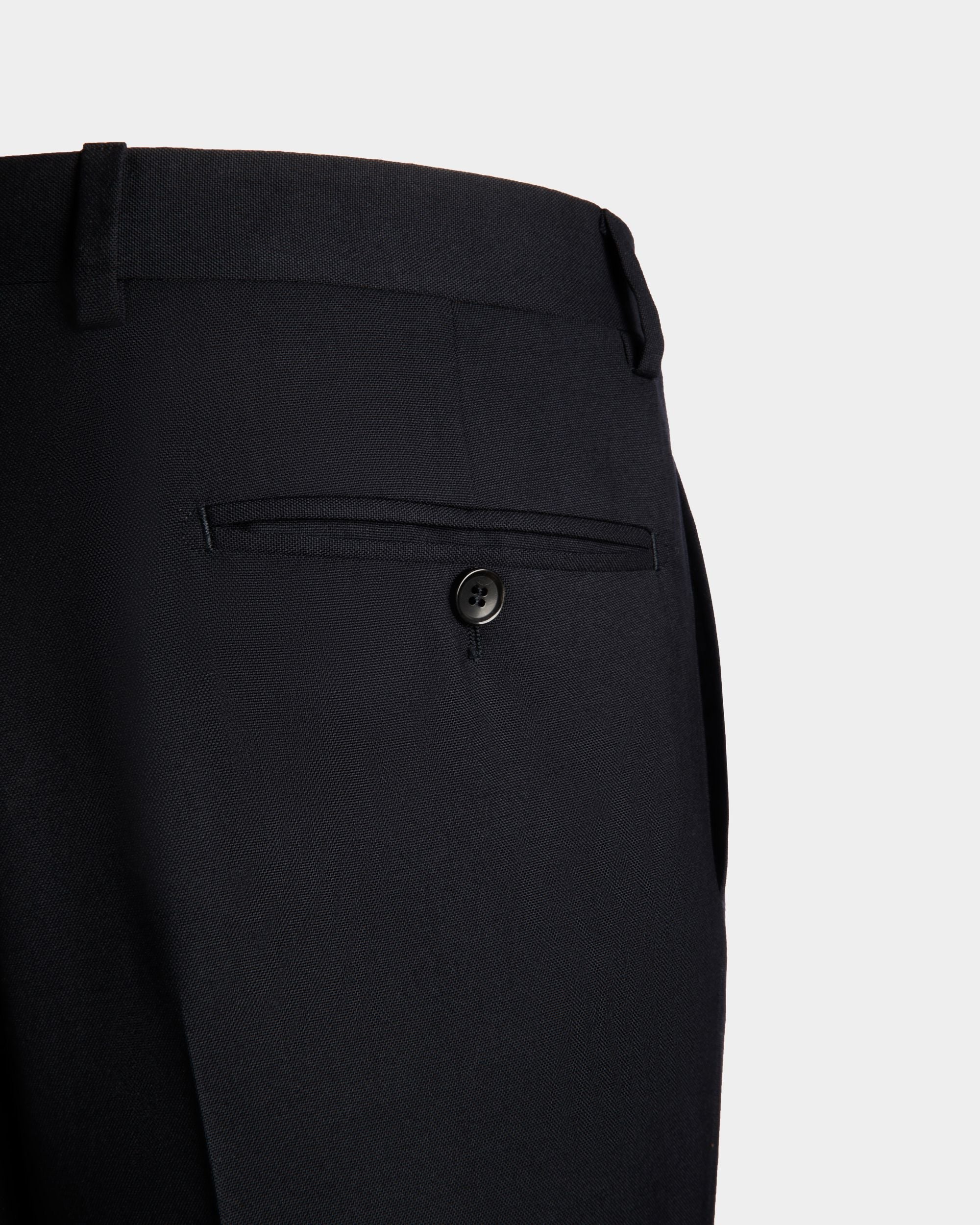 Bally Global - Adrien Brody Travel Collection Pleated Pants In Navy Blue Wool - Blue