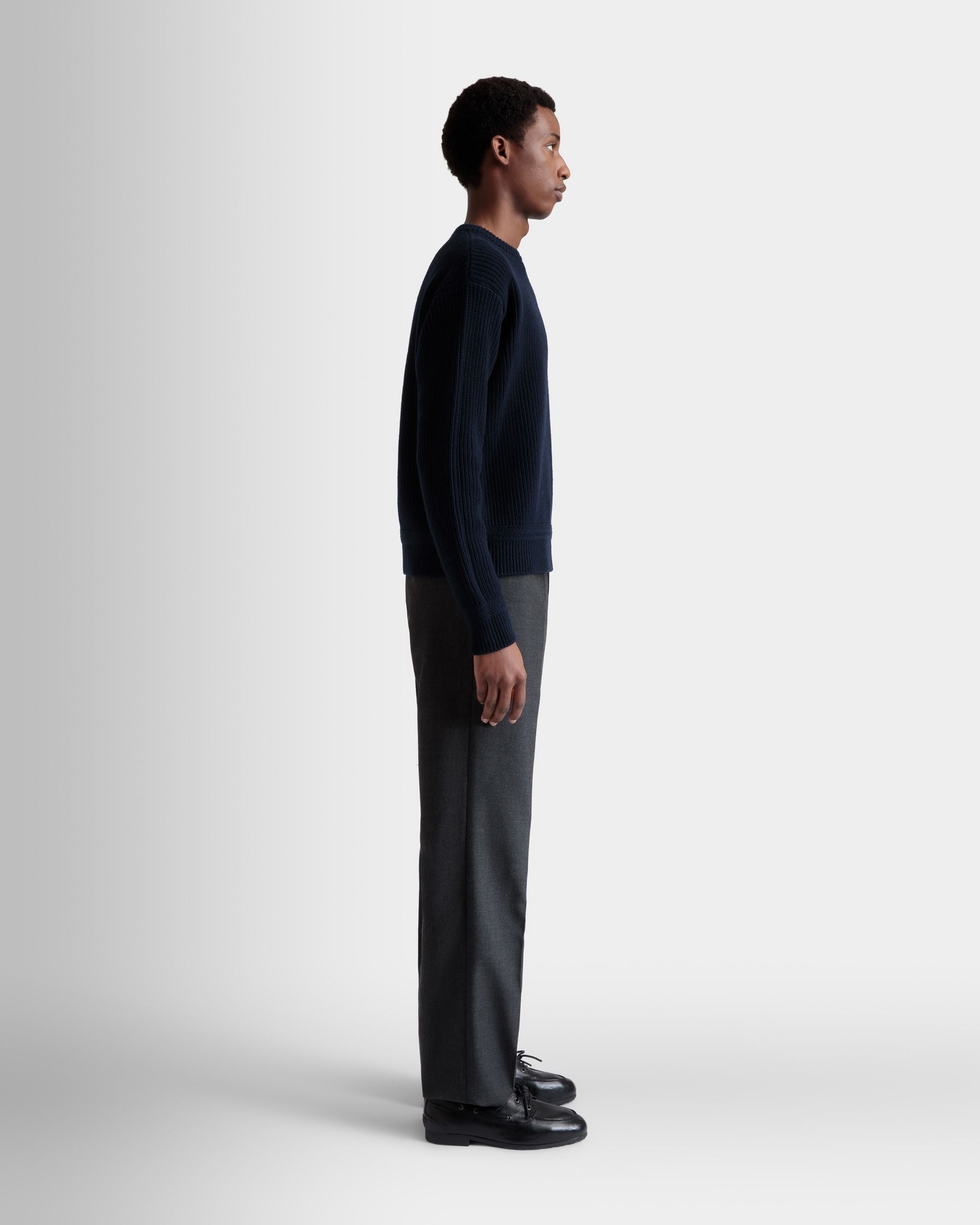 Bally Global - Tailored Pants In Dark Grey Wool Blend - Grey