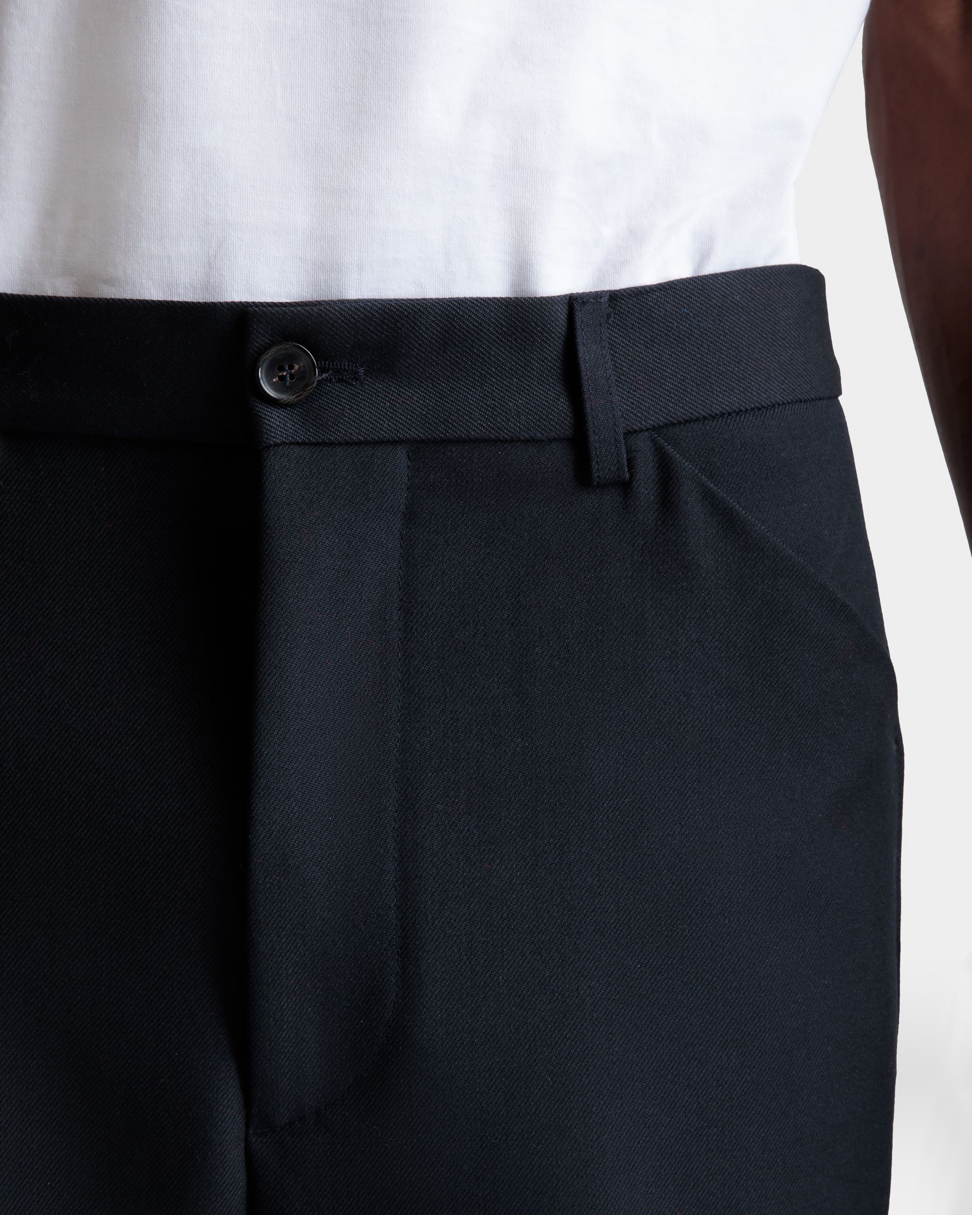 Bally Global - Pantalón Acampanado De Lana Navy Blue - Azul