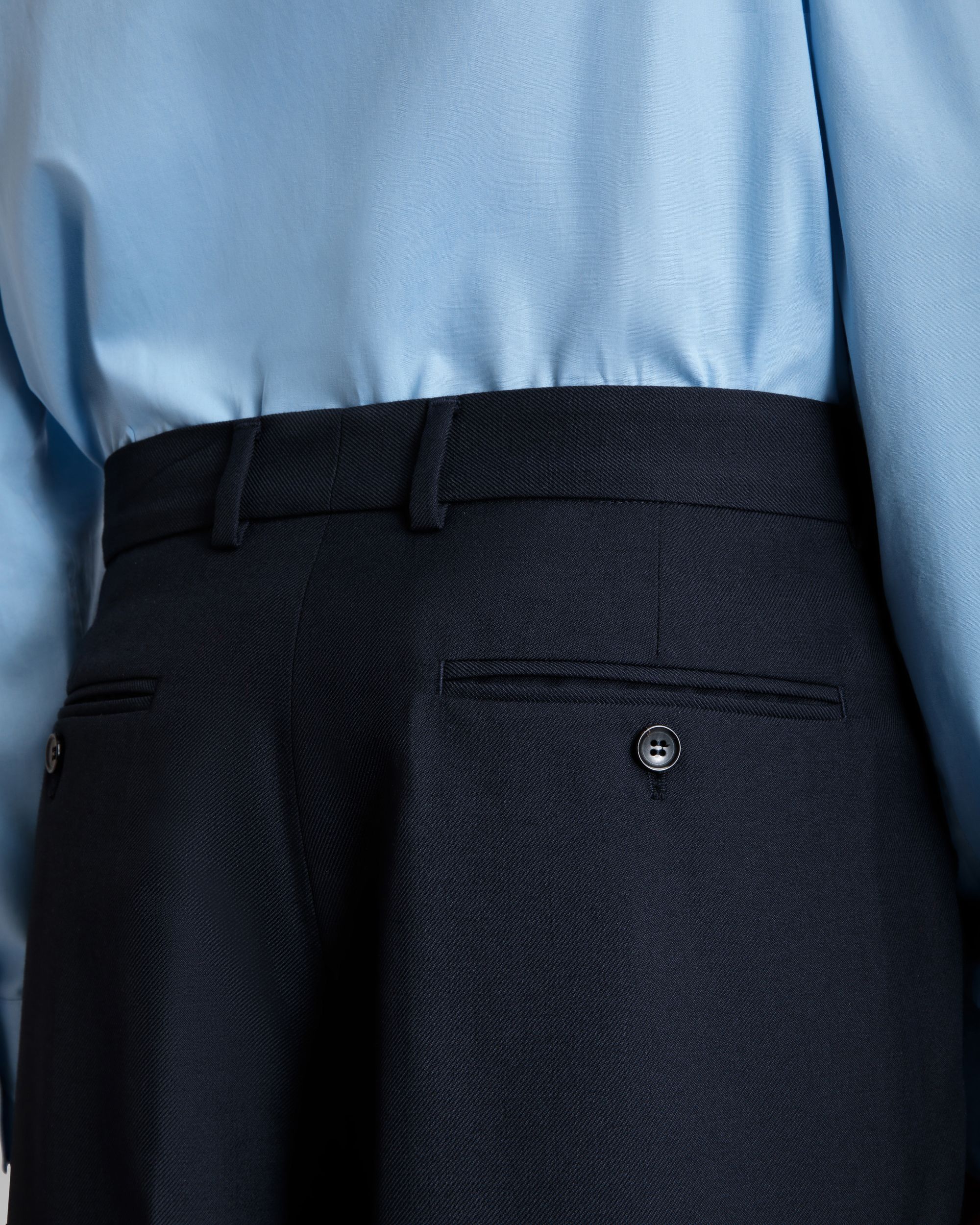 Bally Global - Pantalón Con Pinzas De Mezcla De Lana Navy Blue - Azul