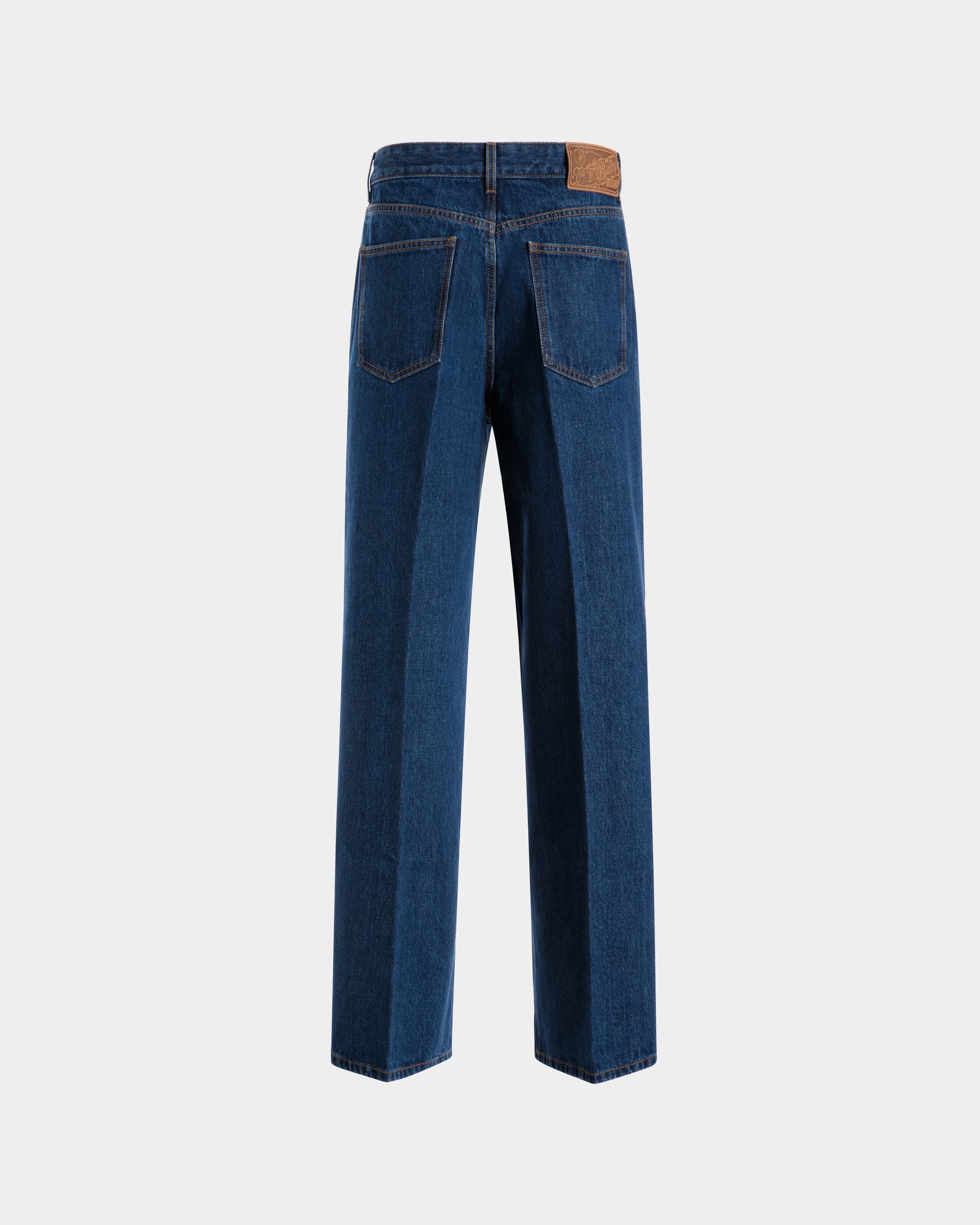 Bally Global - Relaxed Fit Denim Pants in Navy Blue Cotton - Blue