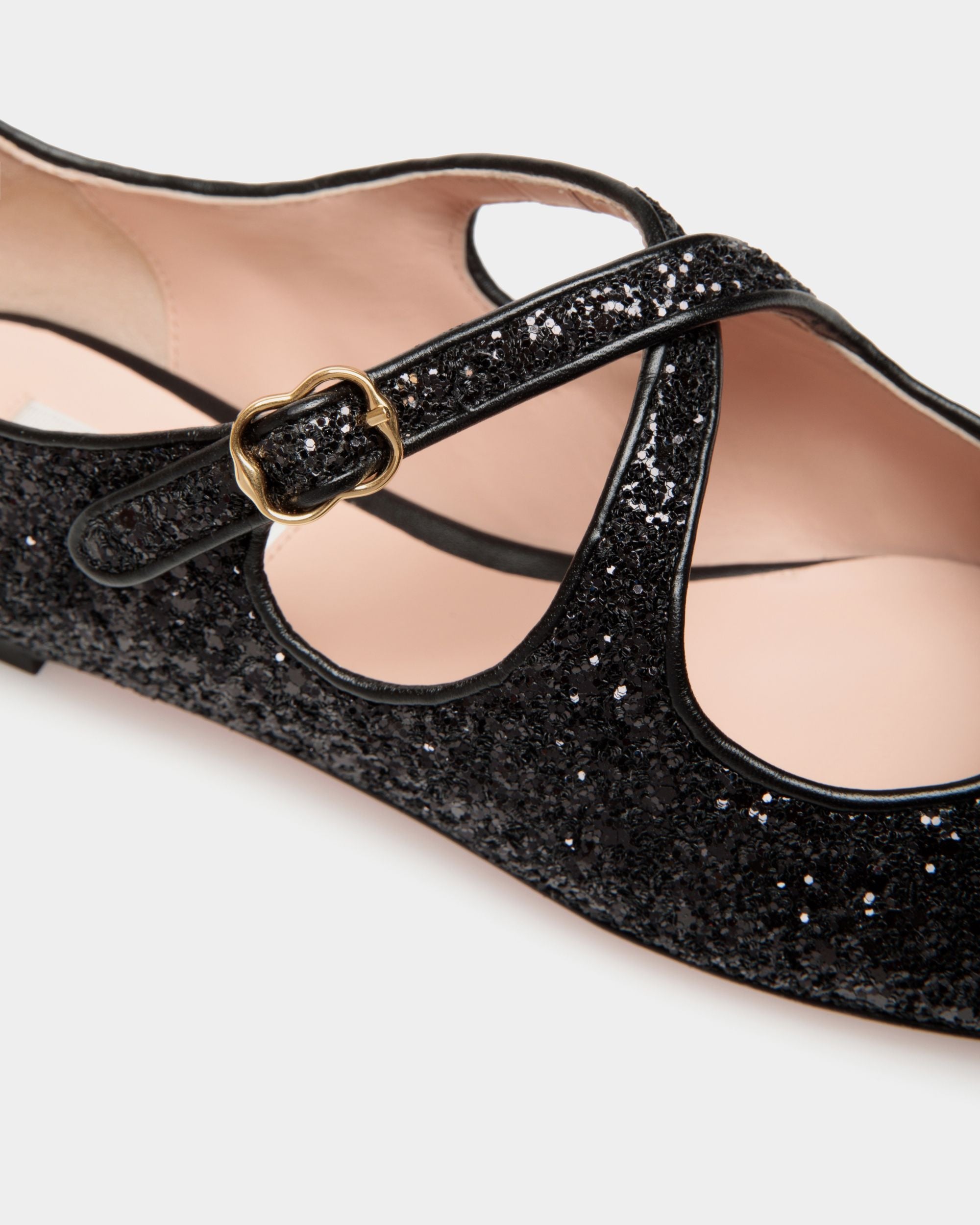 Bally Global - Ballyrina Flat in Black Glitter - Black