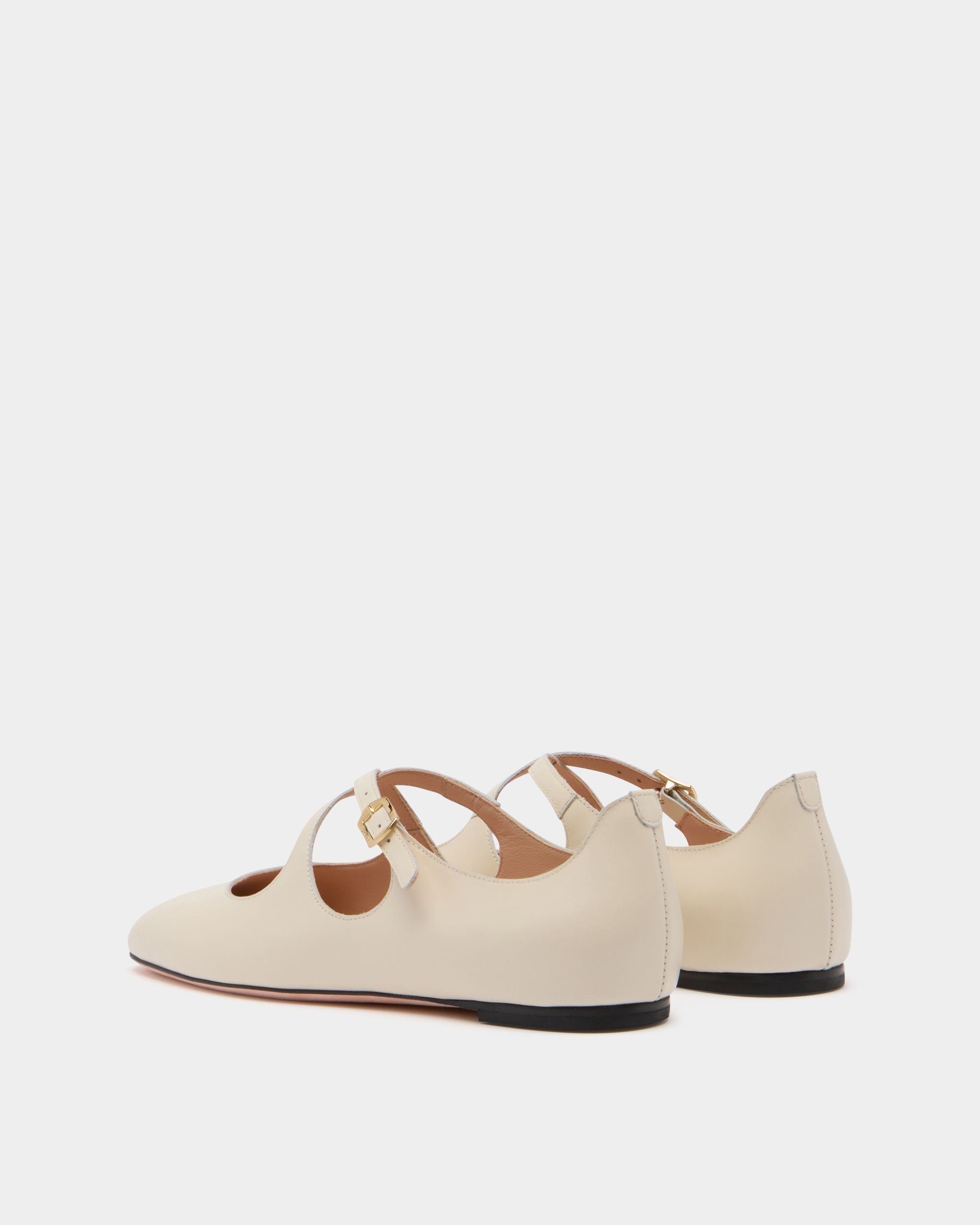 Bally Global - Zapato Plano Ballyrina De Piel Blanca - Blanco