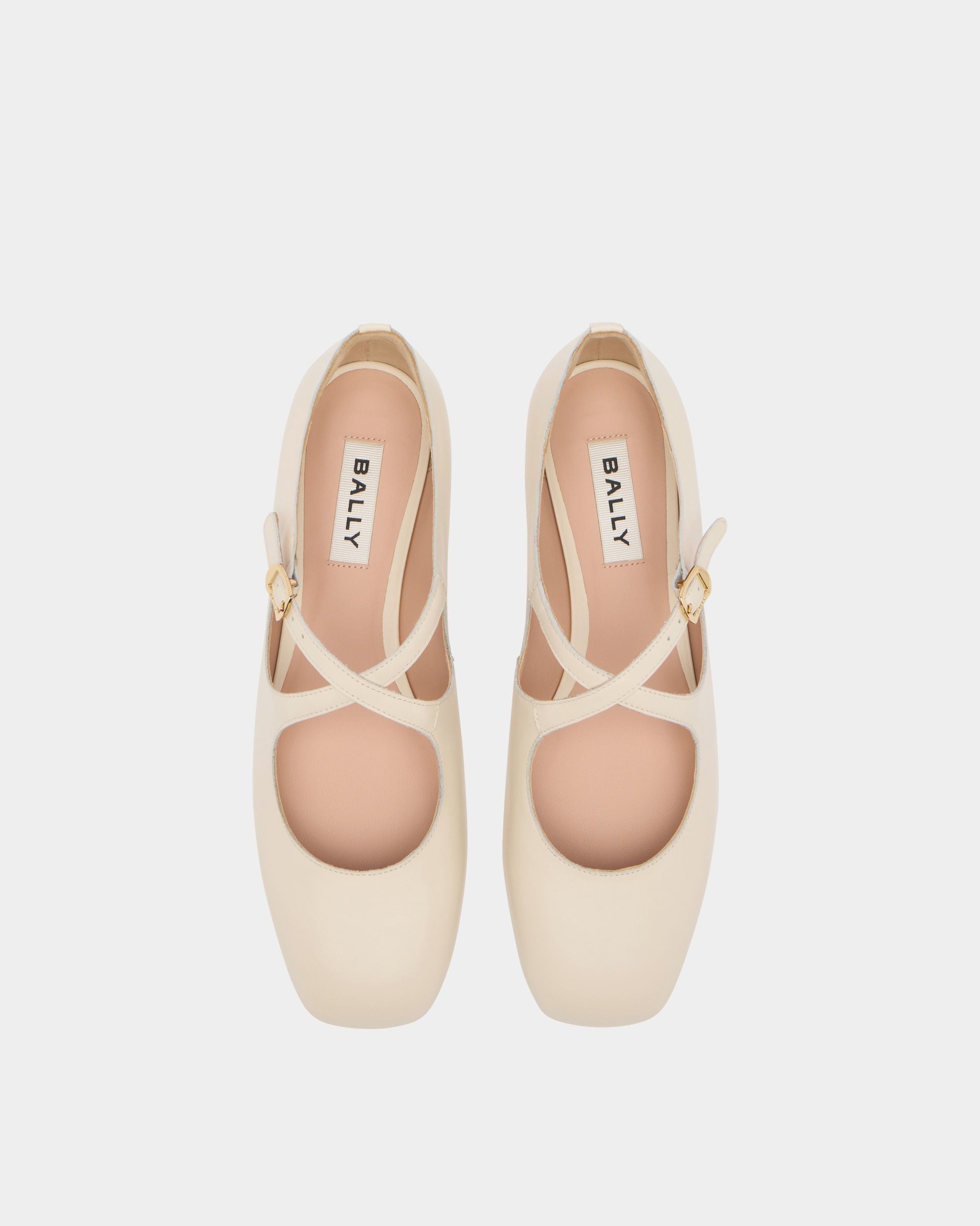 Bally Global - Zapato Plano Ballyrina De Piel Blanca - Blanco