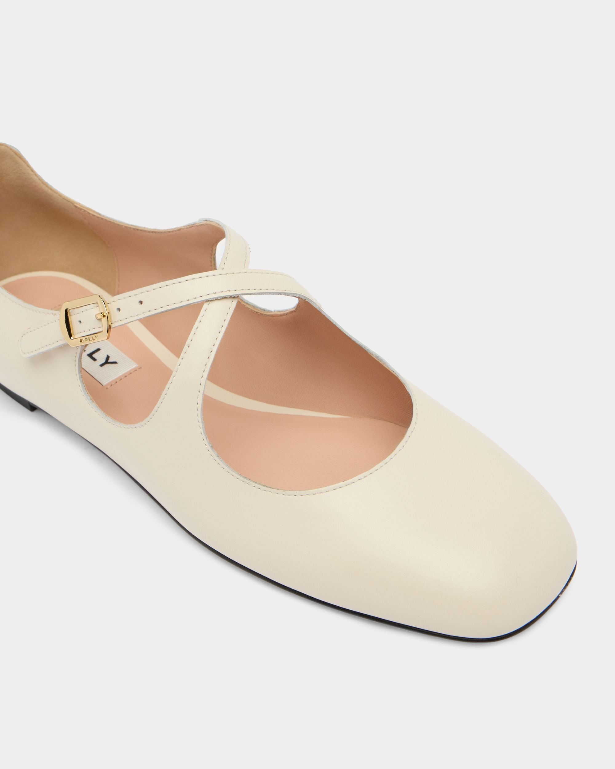 Bally Global - Zapato Plano Ballyrina De Piel Blanca - Blanco