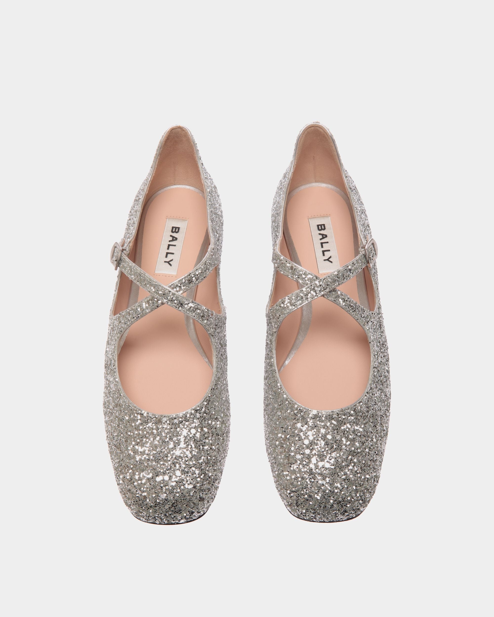 Bally Global - Ballyrina Flat in Silver Glitter - Silver