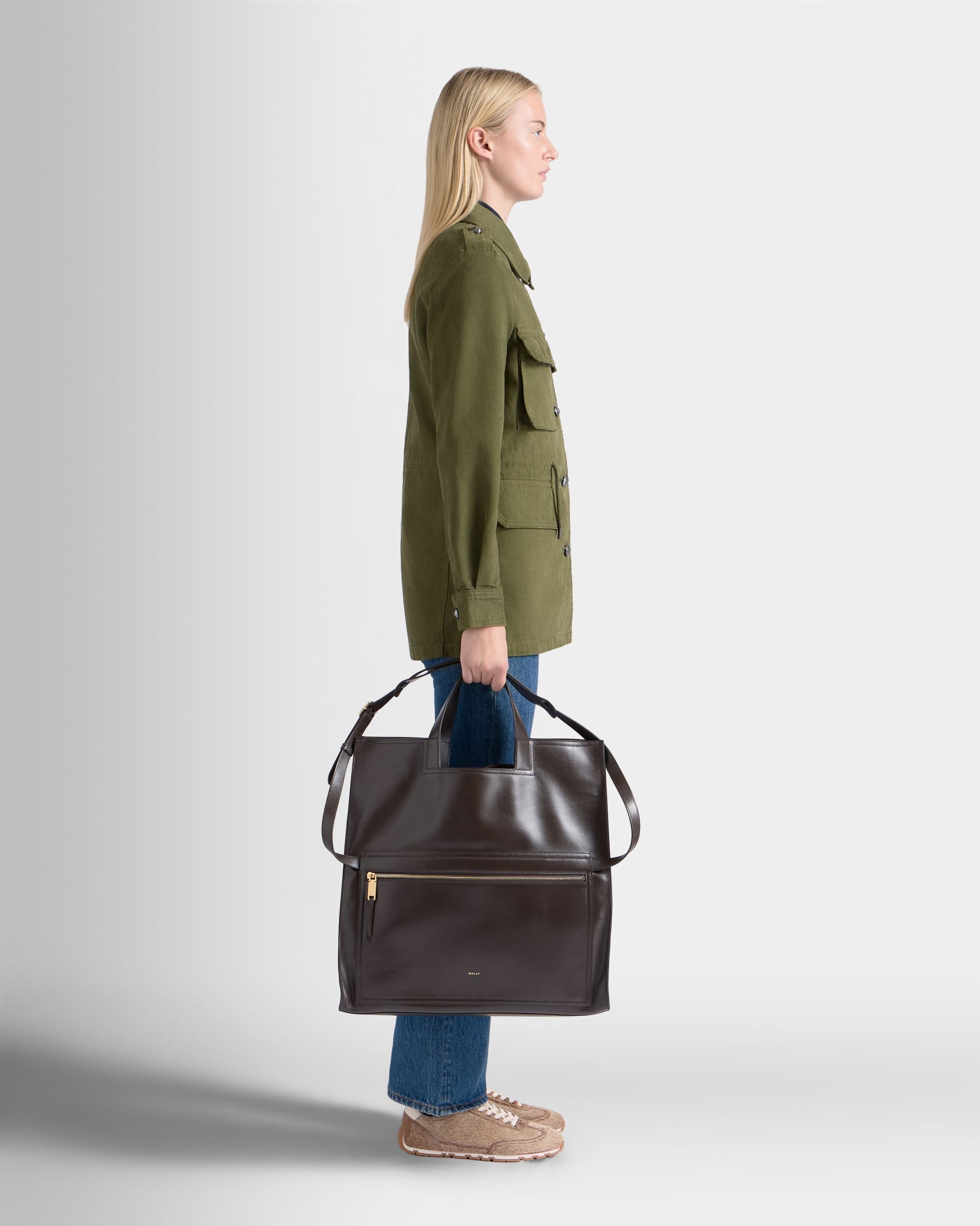 Bally Global - Easy Bally Foldable Tote in Ebano Leather - Brown