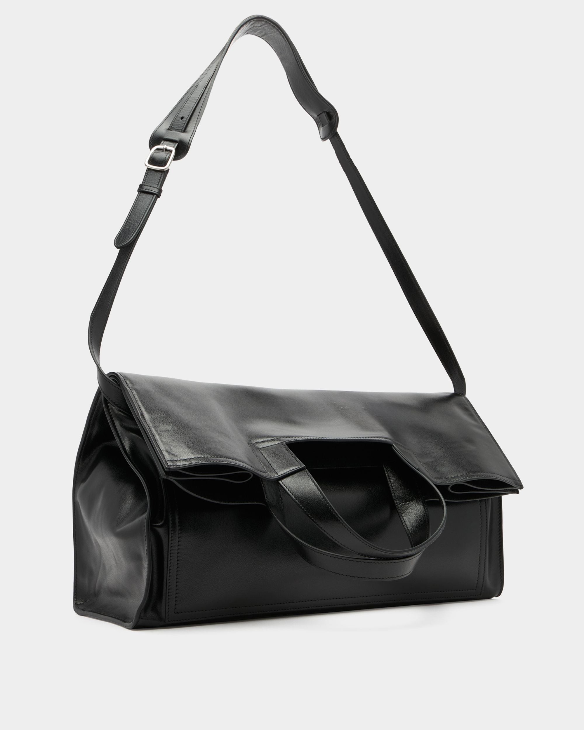 Bally Global - Sac Cabas Repliable Easy Bally En Cuir Noir - Noir