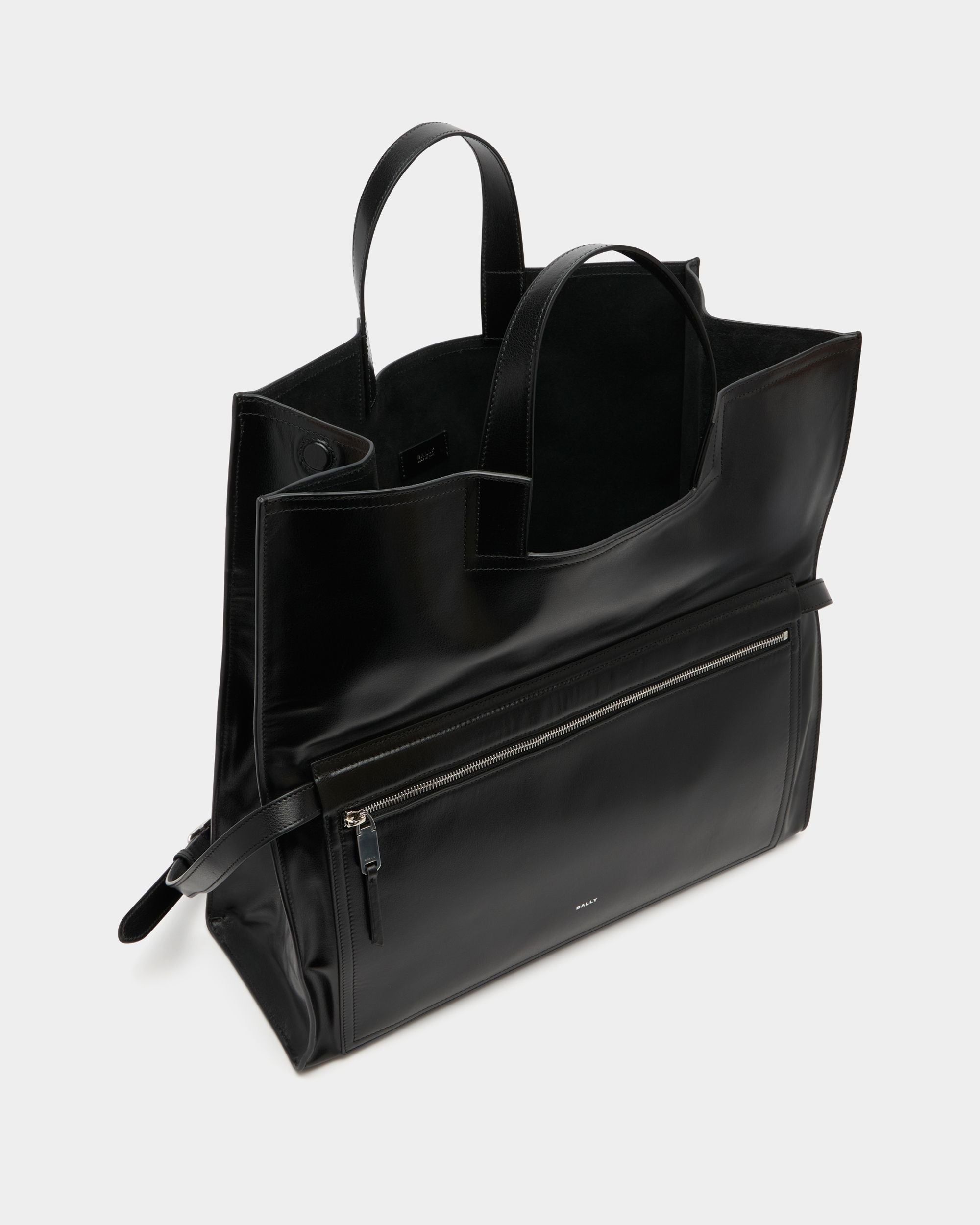 Bally Global - Sac Cabas Repliable Easy Bally En Cuir Noir - Noir