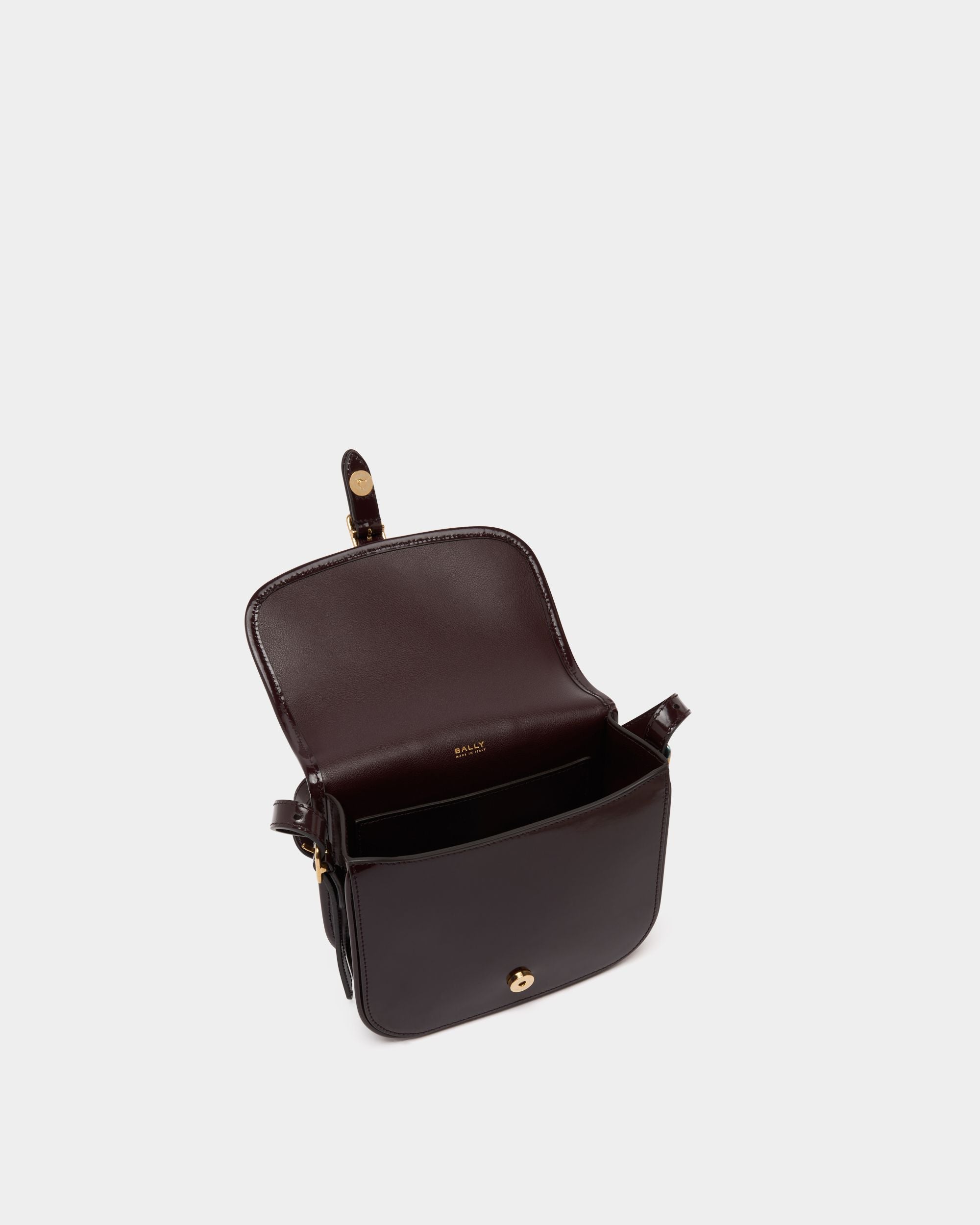 Bally Global - Beckett Small Crossbody Bag in Deep Burgundy Brushed Leather With a Bally Ribbon - Burgundy