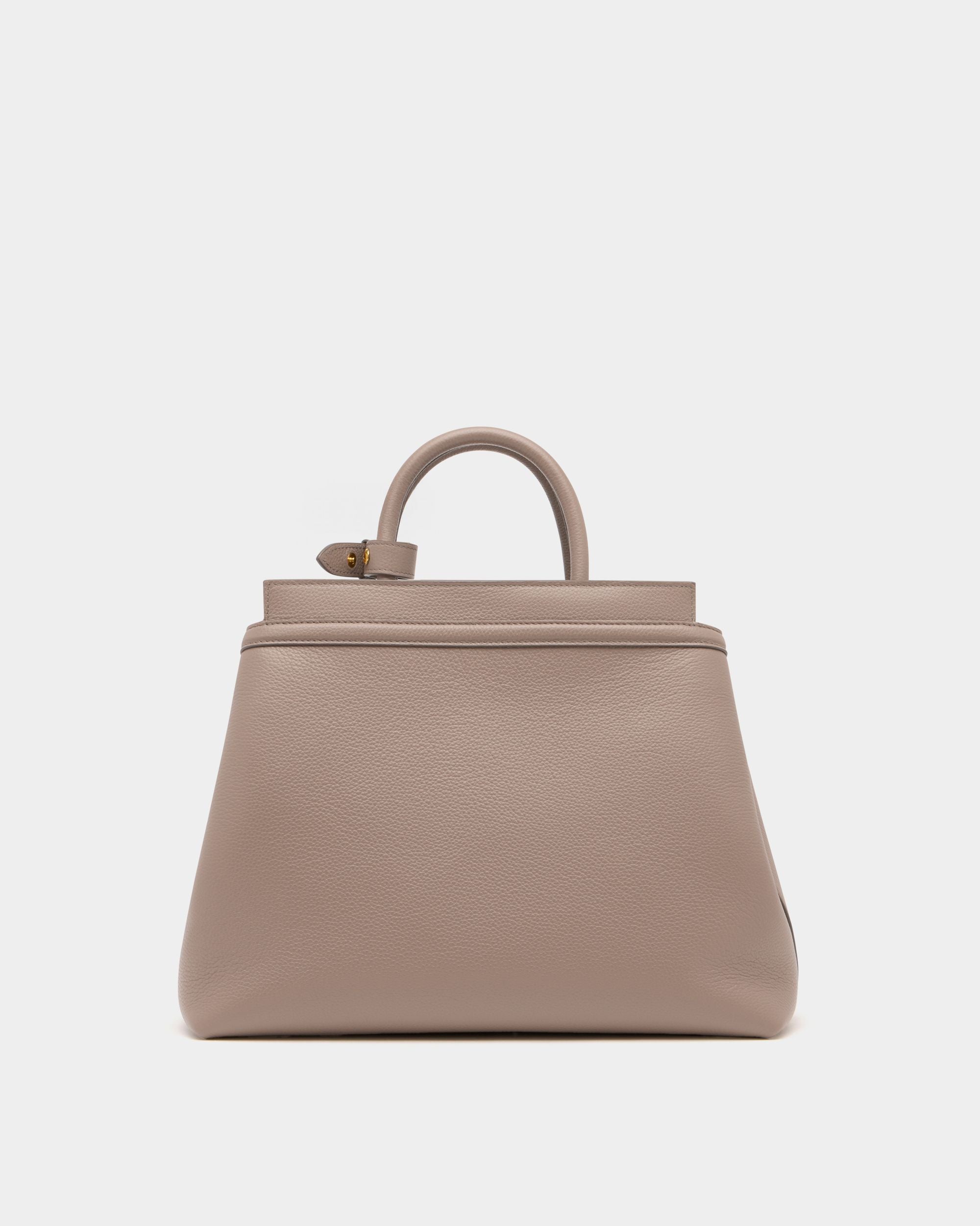 Bally Global - Sac Cabas Deco En Cuir Grainé Taupe - Marron