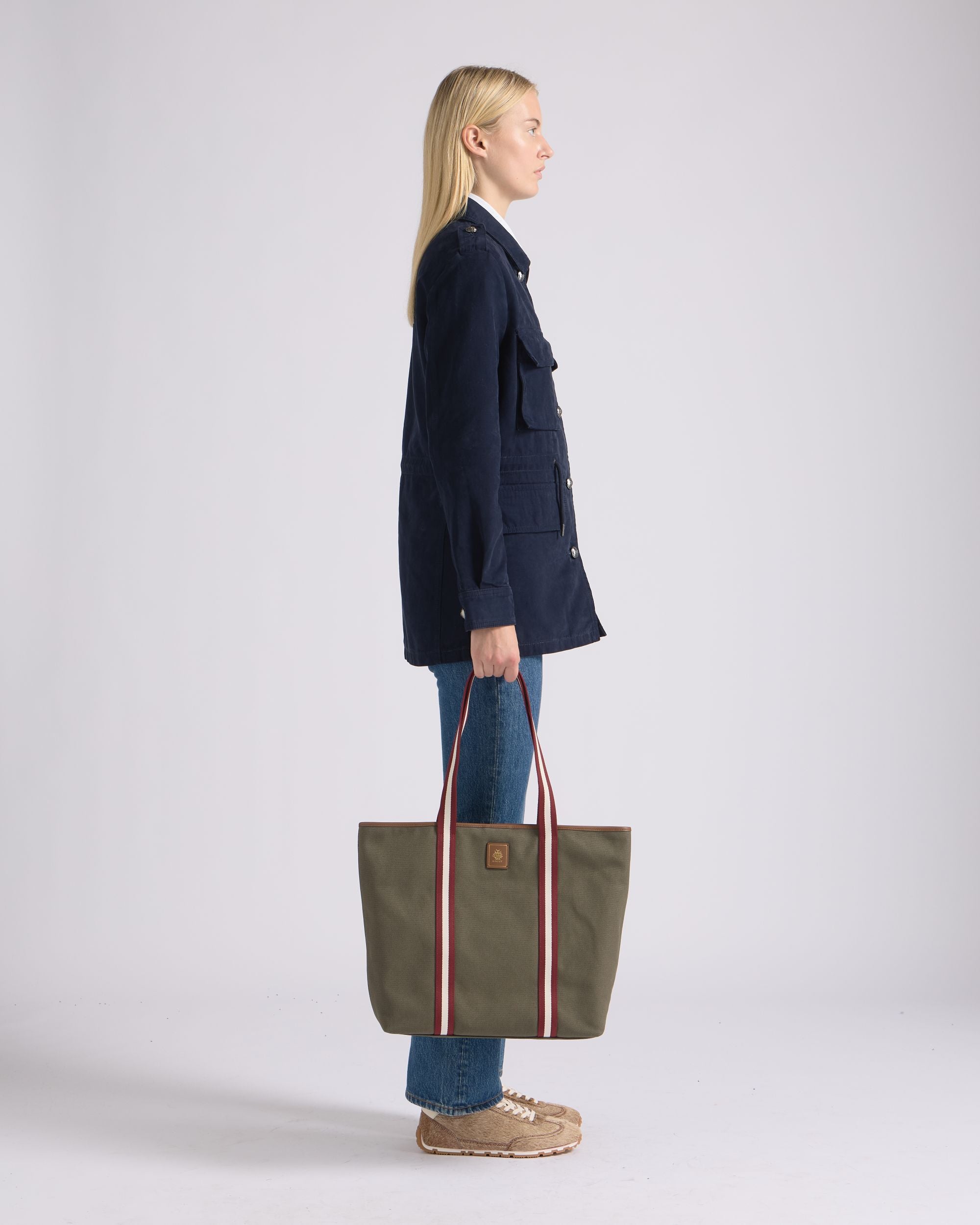Bally Global - Sac Fourre-Tout Edelbliss En Toile Military Green Avec Détail Bally Ribbon - Vert