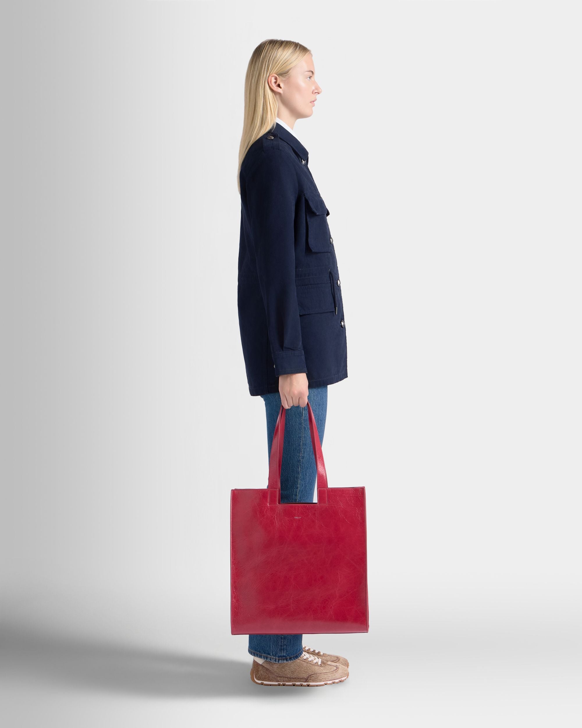 Bally Global - Easy Bally Tote Bag in Red Leather - Red
