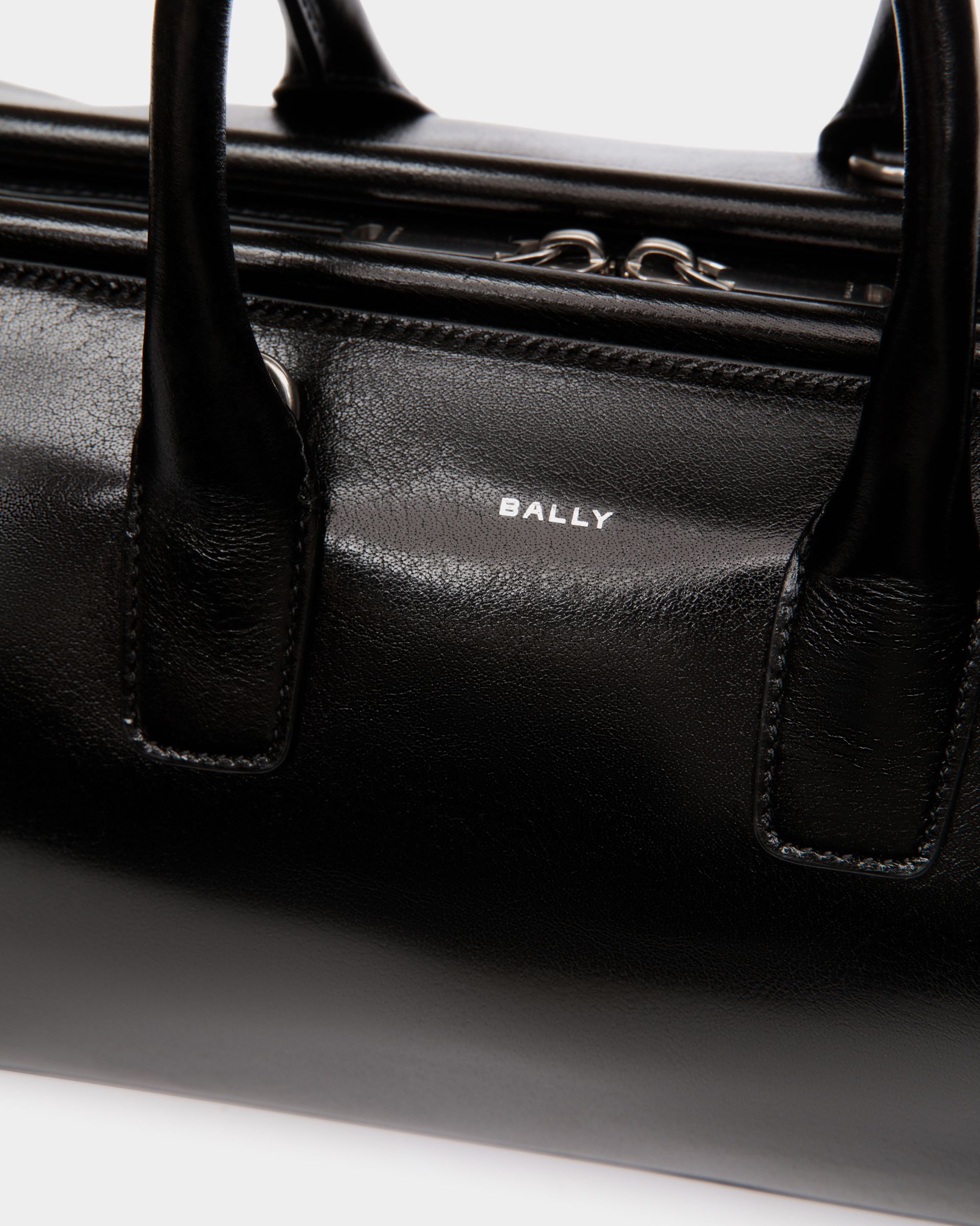 Bally Global - Belle Top Handle Bag In Black Crepe Leather - Black