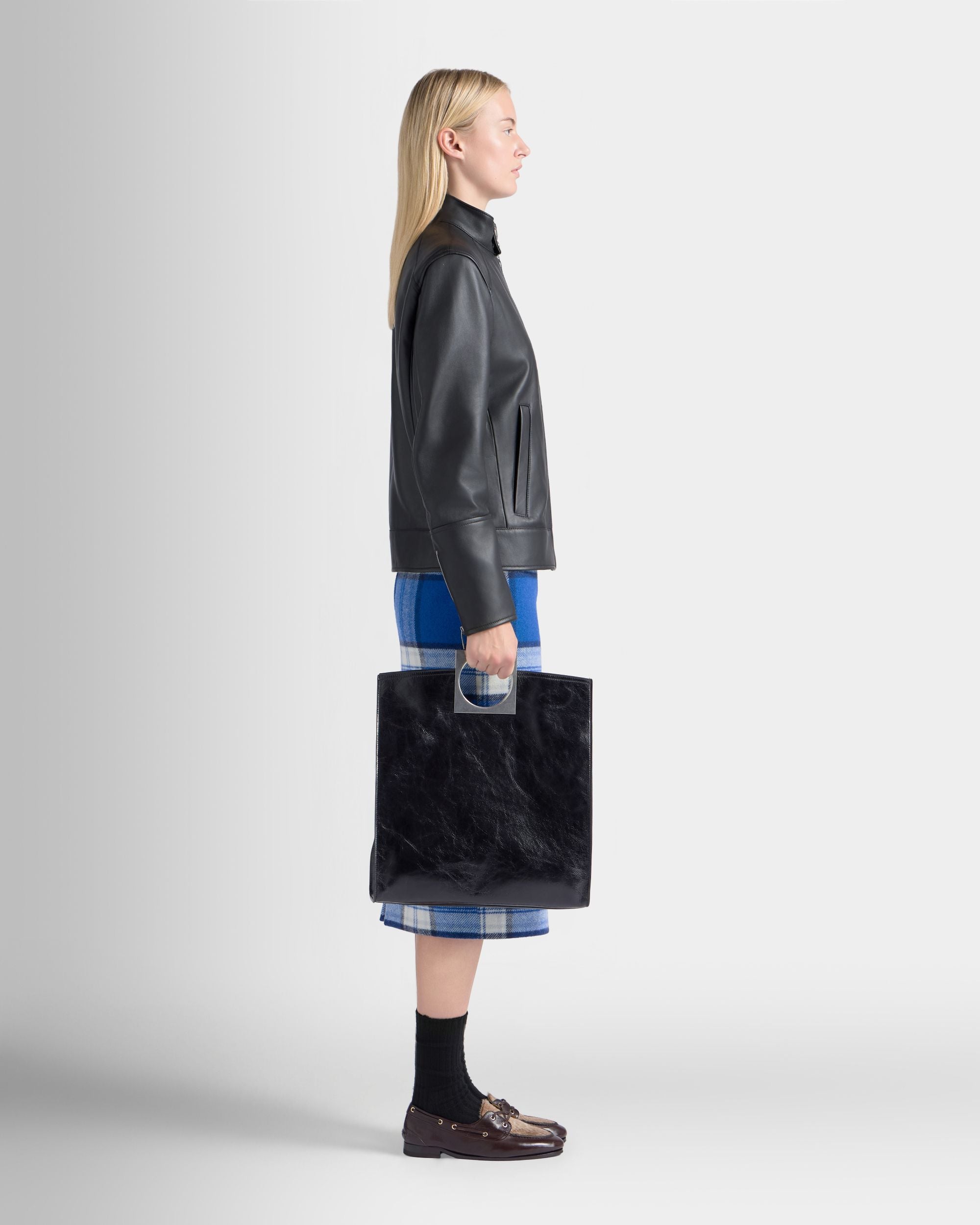 Bally Global - Anni Foldable Tote in Black Leather - Black