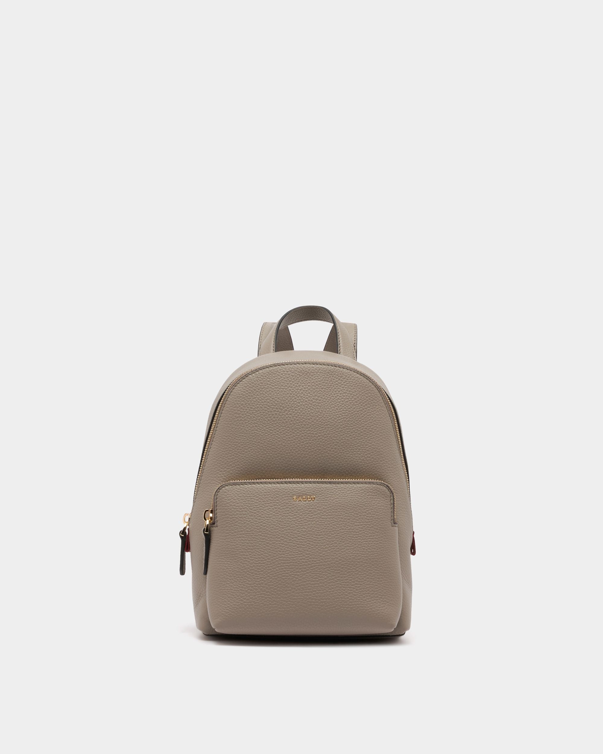 Bally Global - Mini Backpack in Taupe Grained Leather - Grey