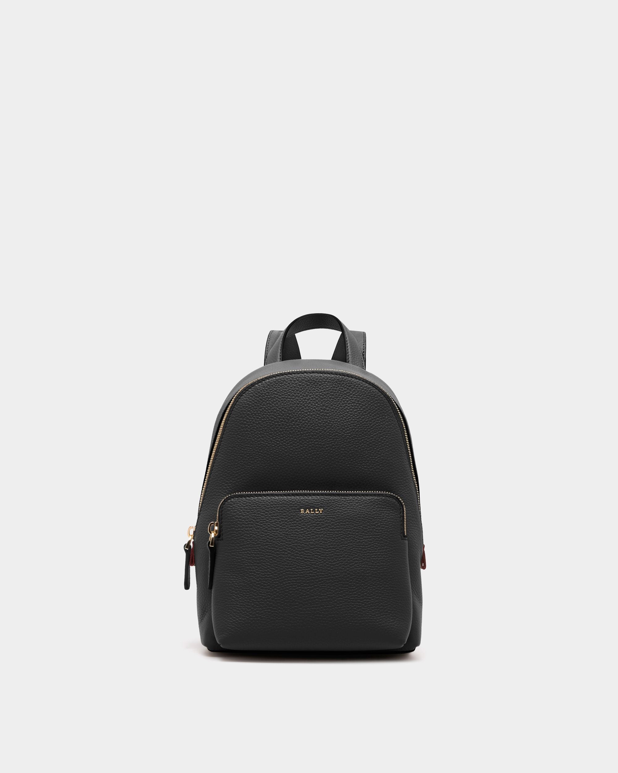 Bally Global - Mini Backpack in Black Grained Leather - Black