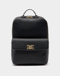 Backpack in Black Grained Leather