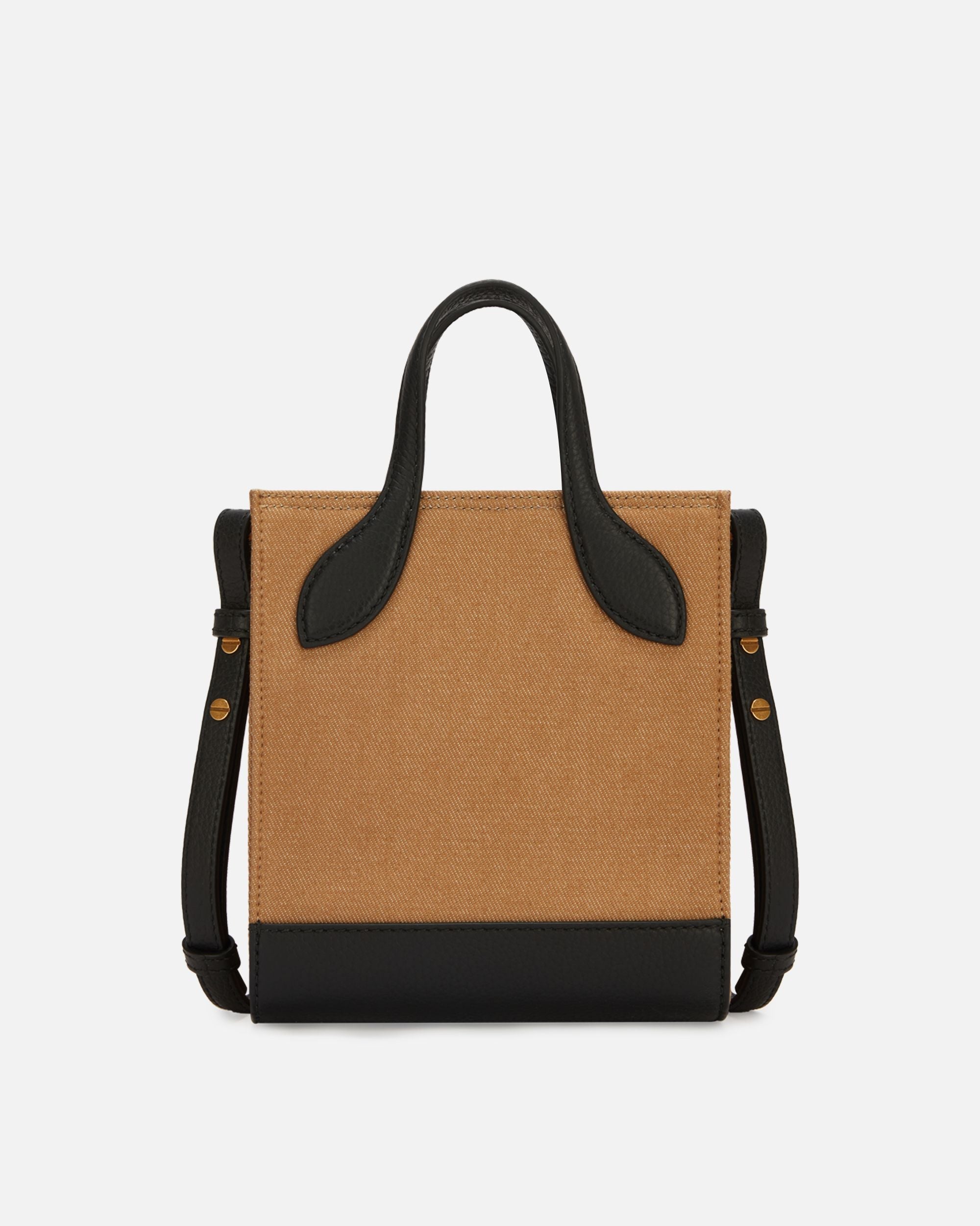 Bally Global - Mini Sac Cabas Bar En Toile Et Cuir Beige Et Noir - Beige
