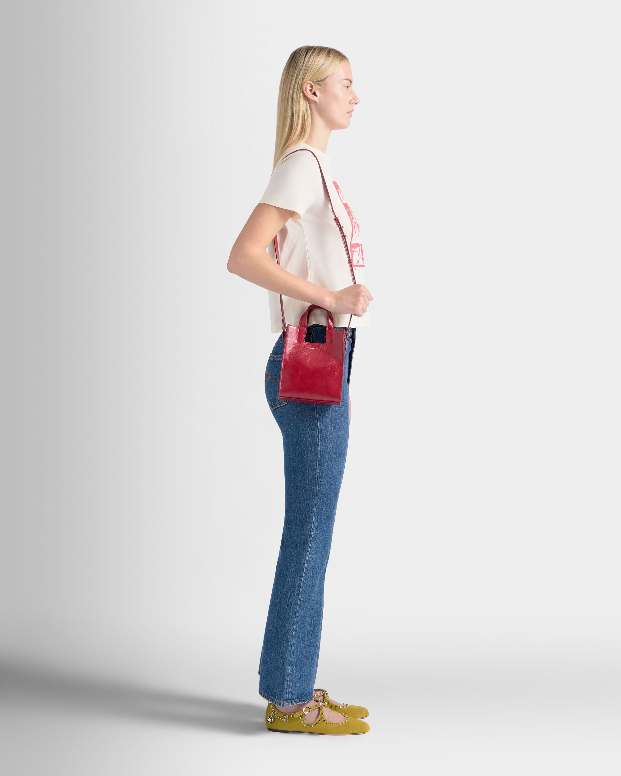 Bally Global - Bolso Tote Pequeño Easy Bally De Piel Roja - Rojo