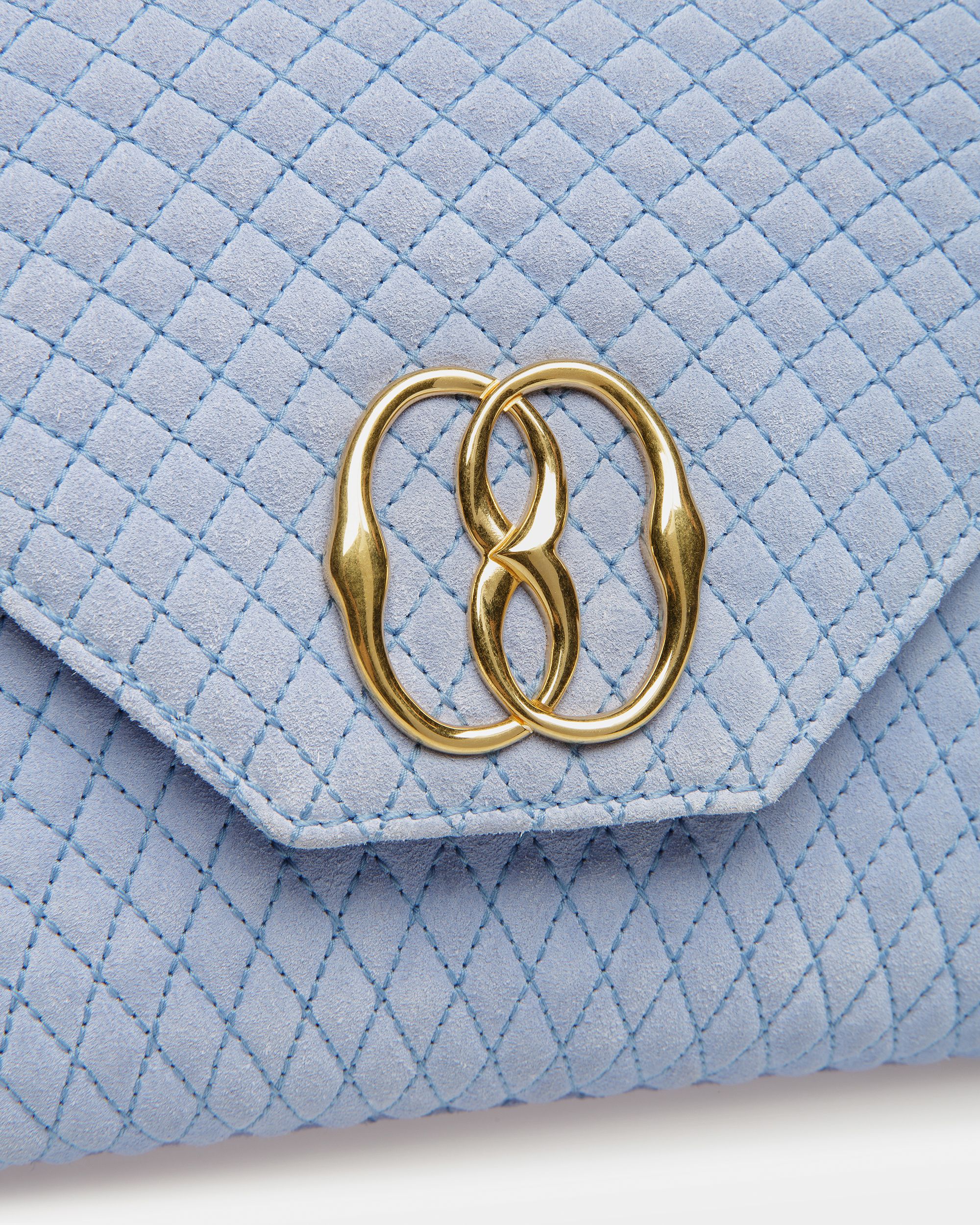 Bally Global - Emblem Top Handle In Quilted Suede - Blue