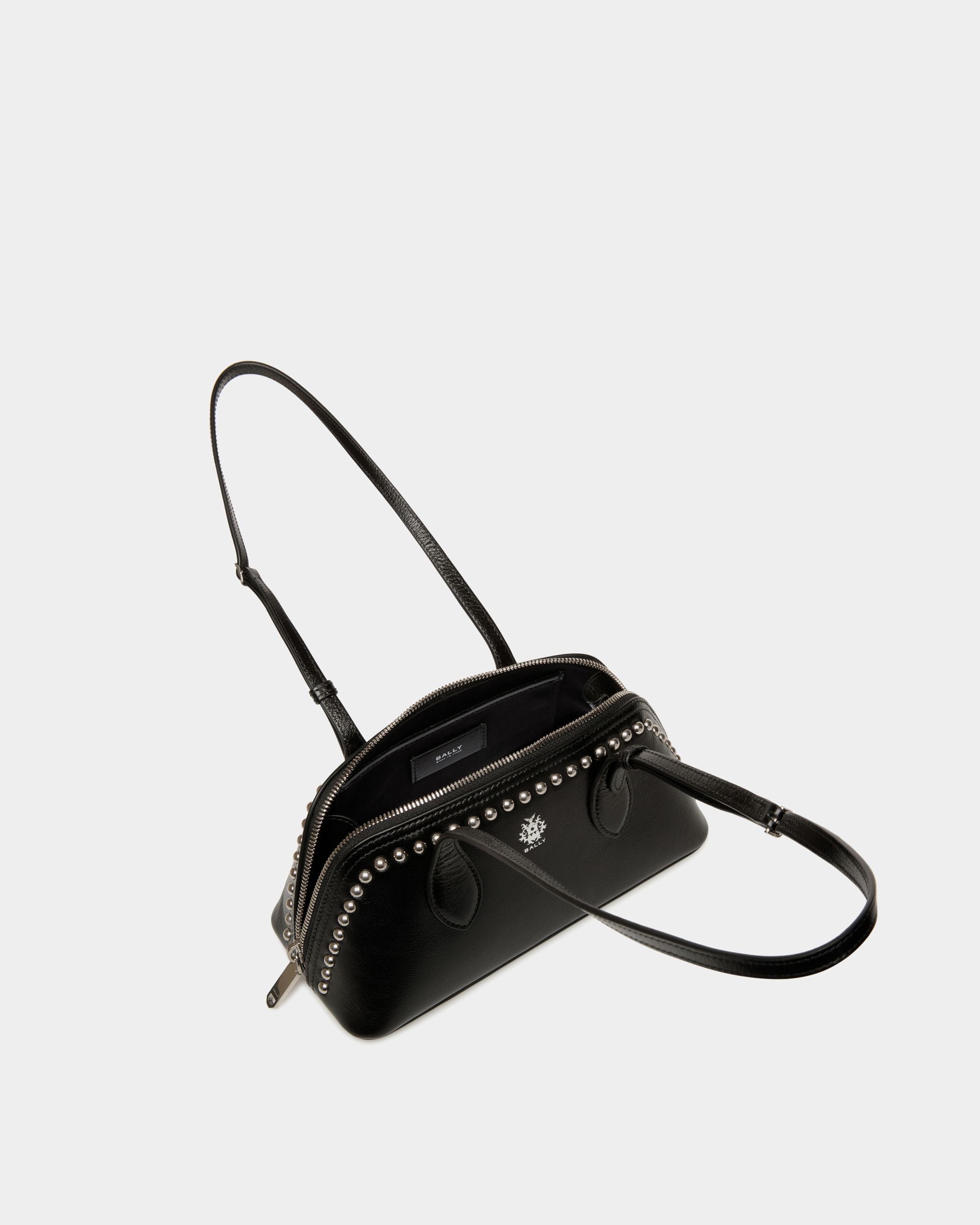 Bally Global - Praline Minibag in Black Leather With Studs - Black