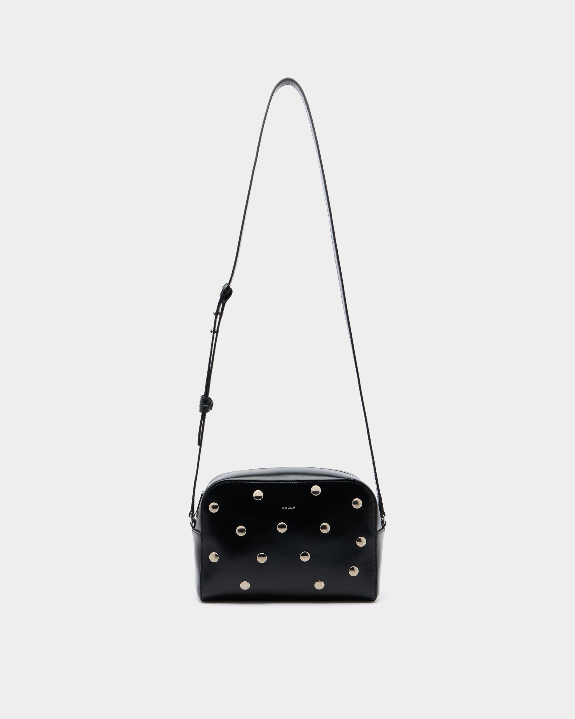 Bally Global - Easy Bally Crossbody Bag in Black Leather and Studs - Black