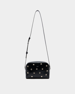 Easy Bally Crossbody Bag in Black Leather and Studs
