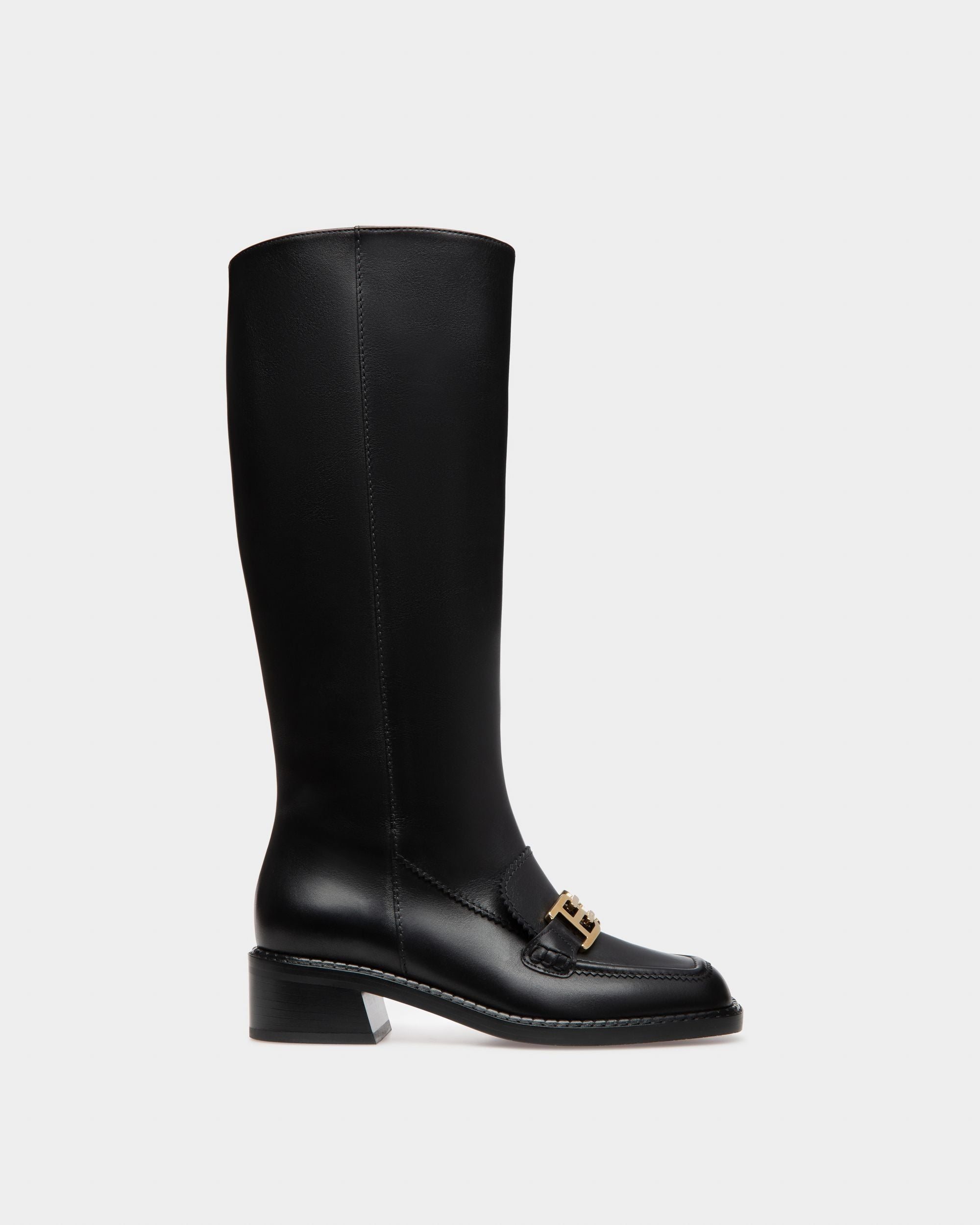 Bally Global - Ebele Bottes Longues En Cuir Noir - Noir