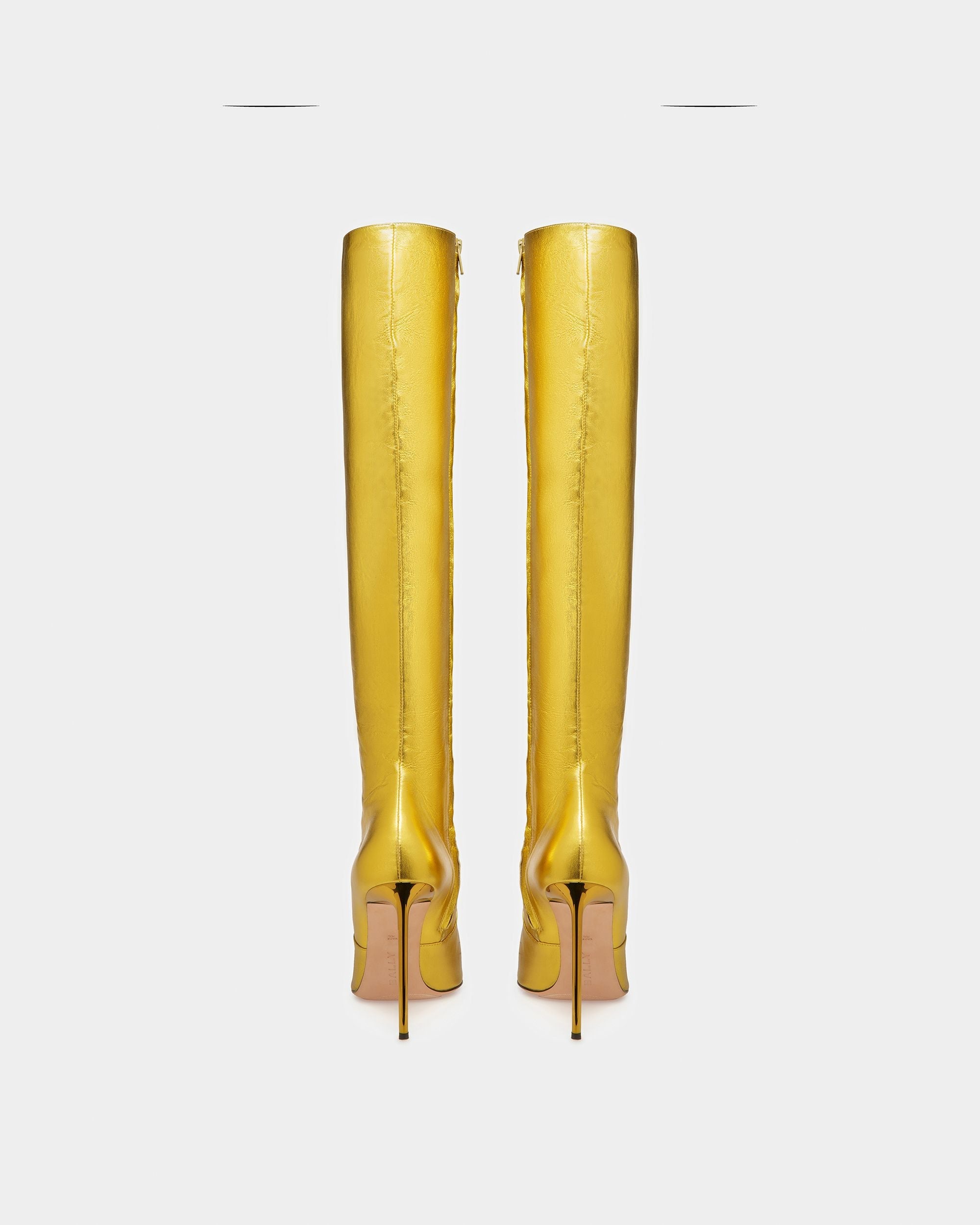 Bally Global - Block Boot In Metallic Leather - Or